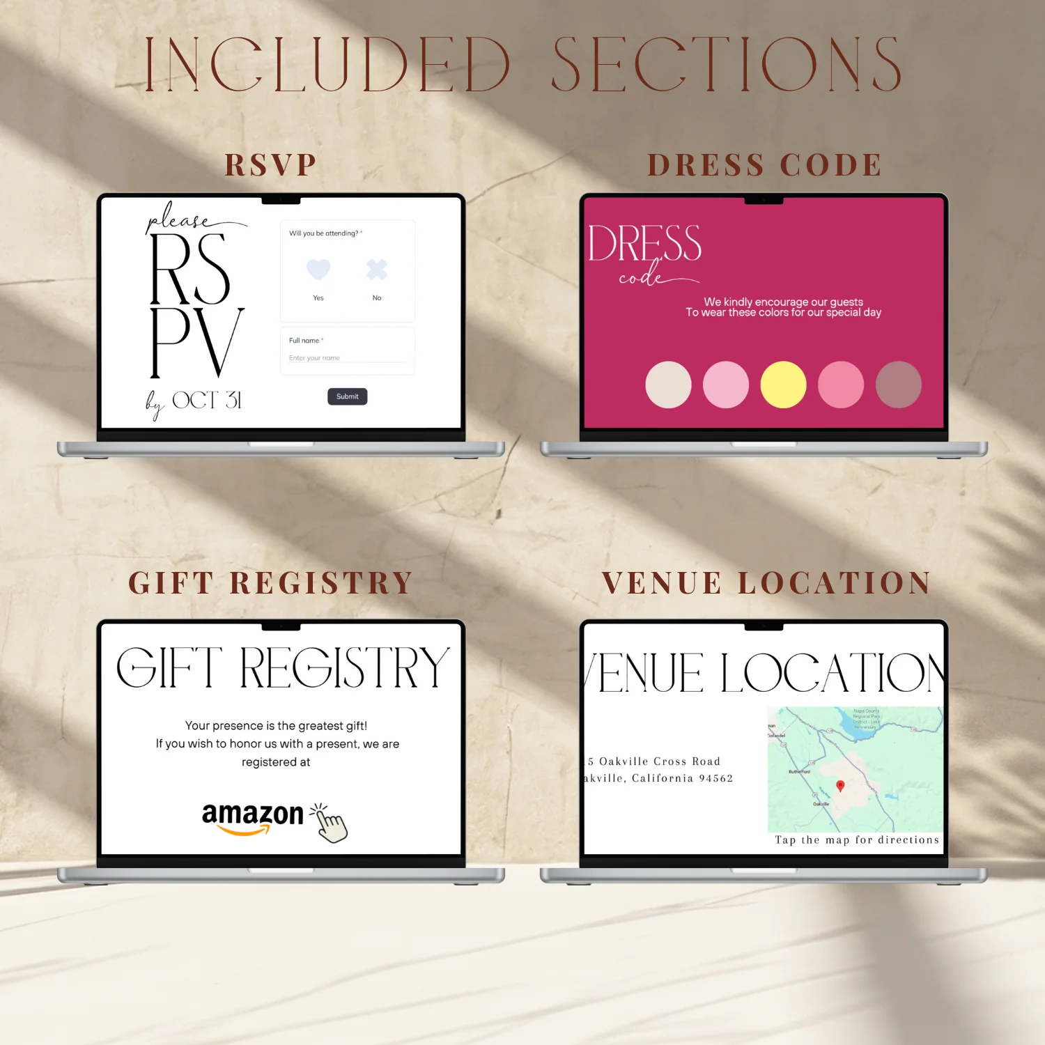 Wedding Website Template Canva | Editable RSVP Site | Floral Digital Invitation | Modern Wedding Website | Elegant Wedora Design product image (4)