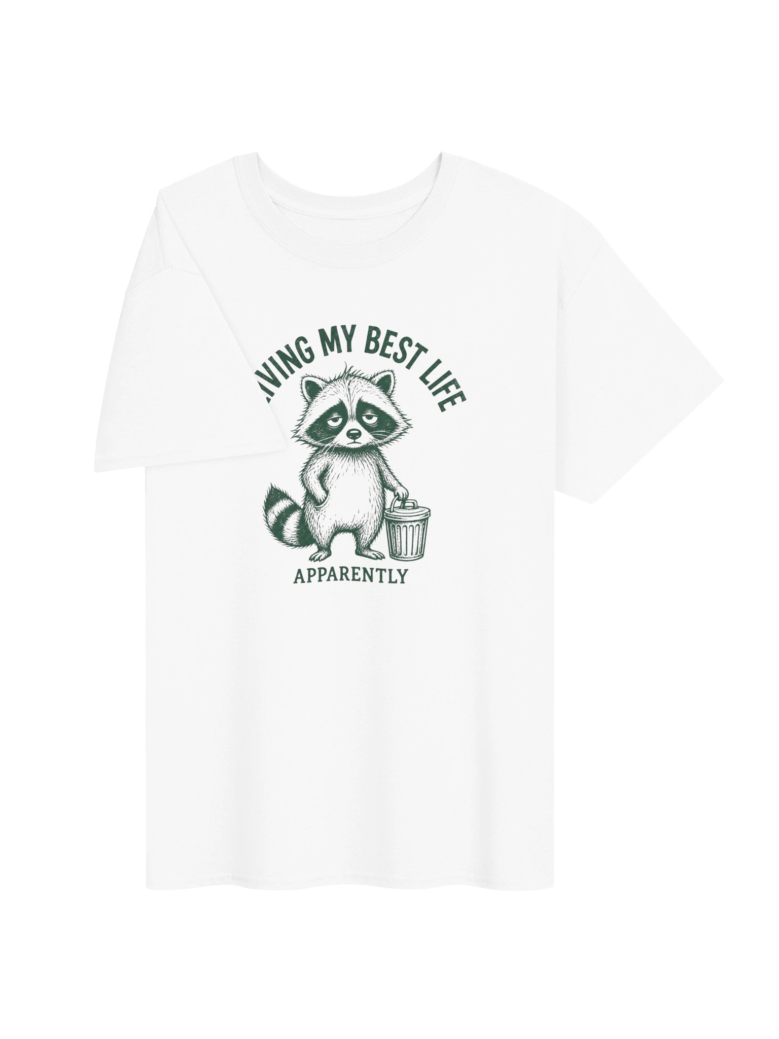 Living My Best Life Apparently Shirt, Funny Raccoon Tee, Sarcastic Animal Lover Gift, Vintage Humor T-Shirt product image (3)