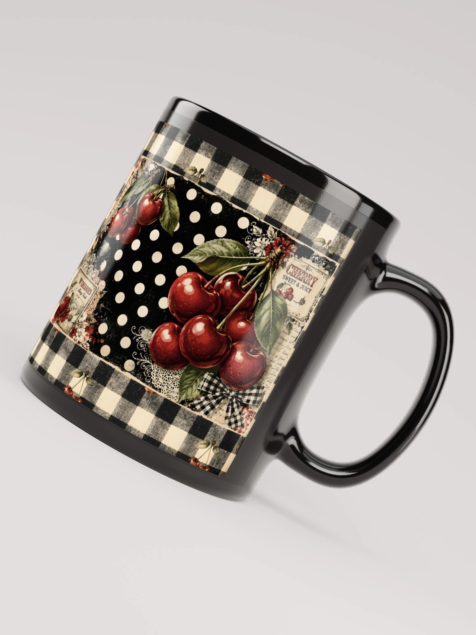 Chic Cherry - Vintage Cherry Check Mug product image (6)