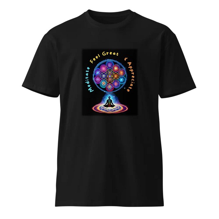 Meditate Feel Great & Appreciate T-Shirt - Vibrant Sacred Geometry Design product image (1)