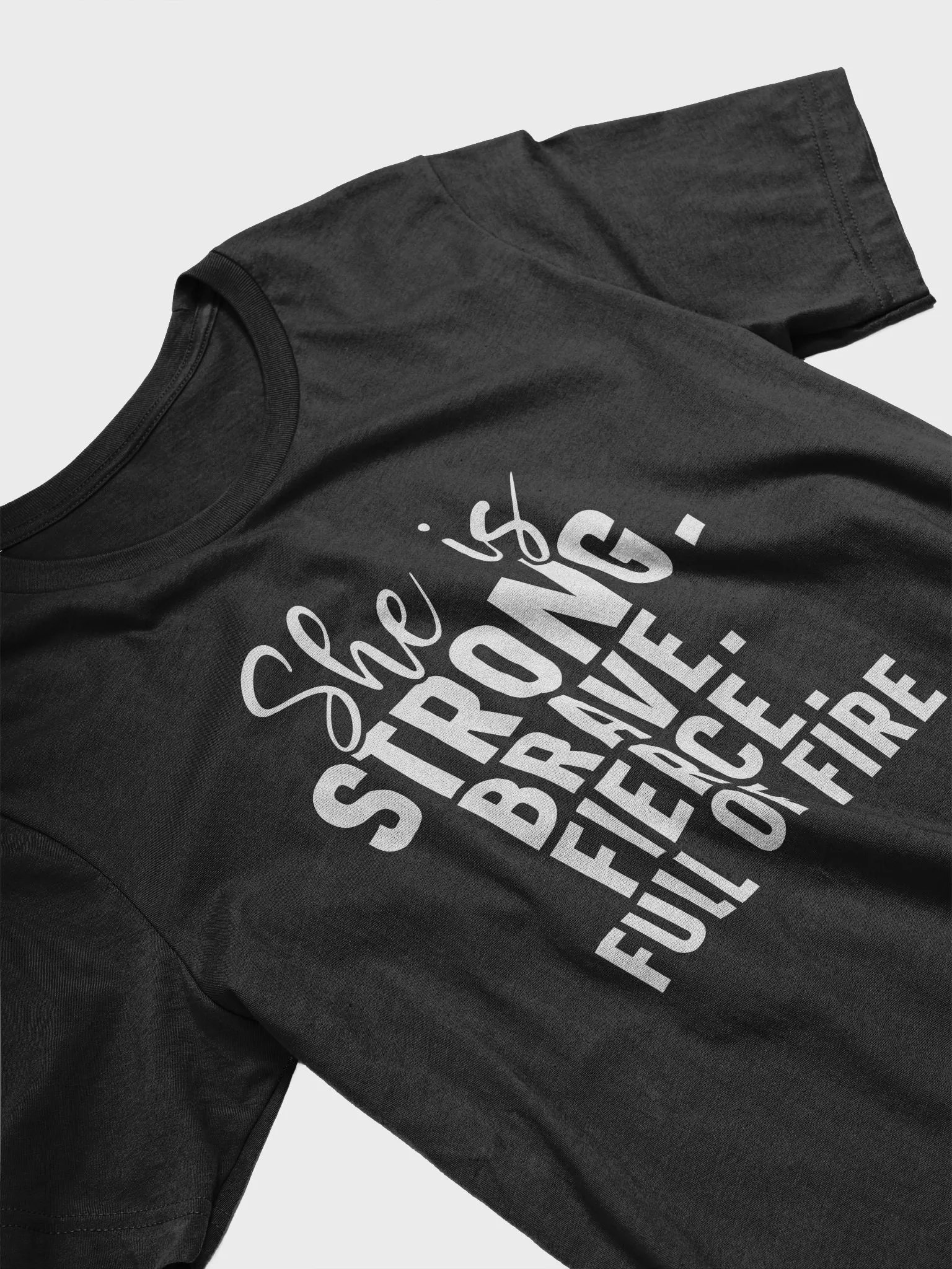 She Is Strong Brave Fierce Full Of Fire - Women's Black T-Shirt product image (4)