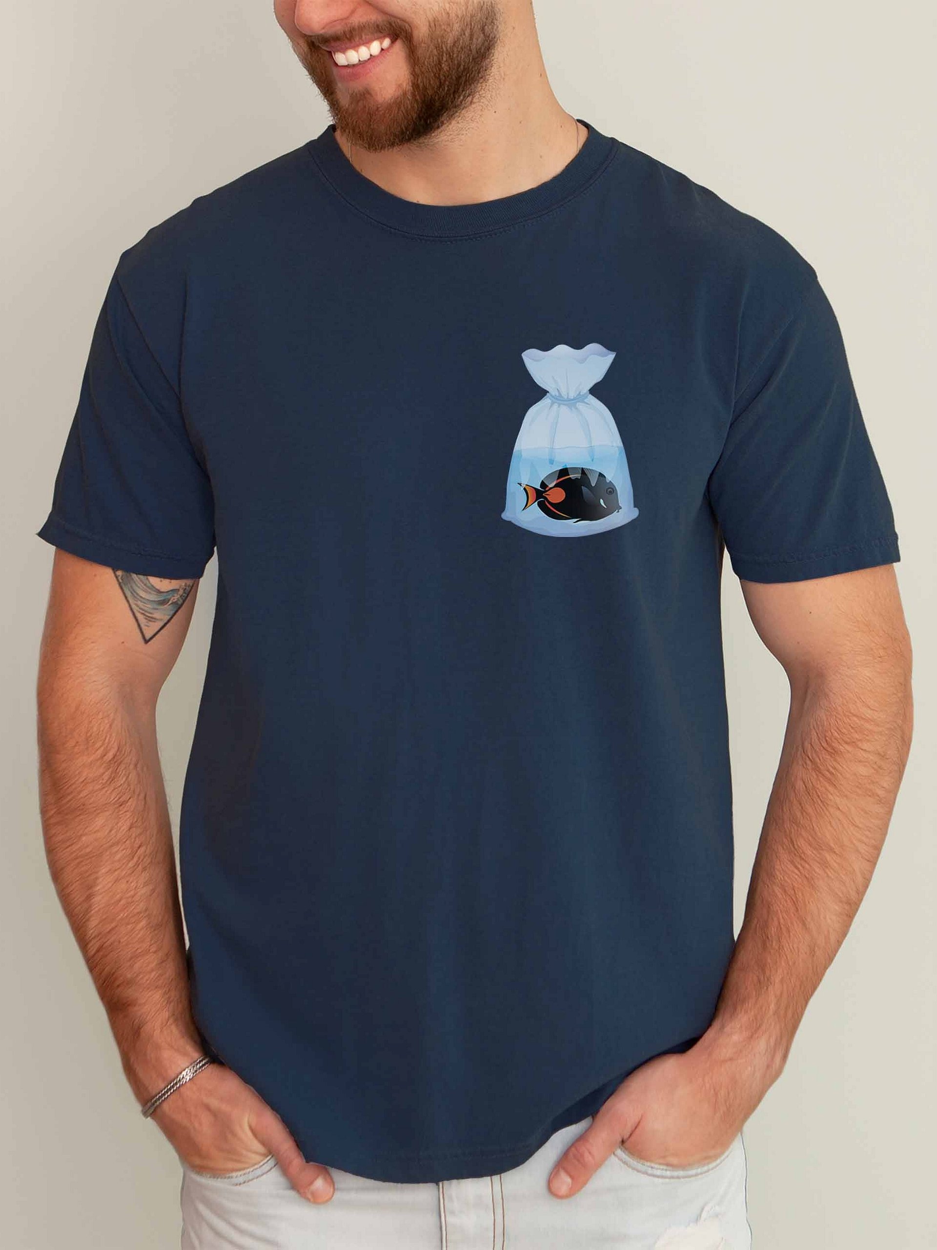Achilles Tang Fish Bag Shirt – Funny Saltwater Aquarium & Reef Tank Graphic Tee product image (2)