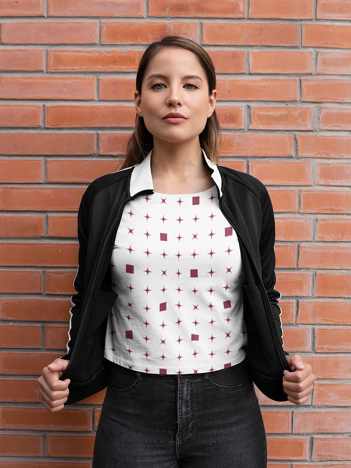 Glitch Grid Long Sleeve Crop Top product image (2)