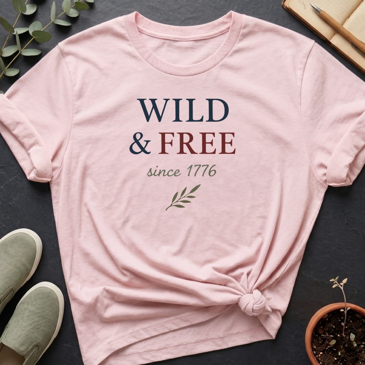 America 250: "Wild And Free Since 1776" Organic T-Shirt product image (1)