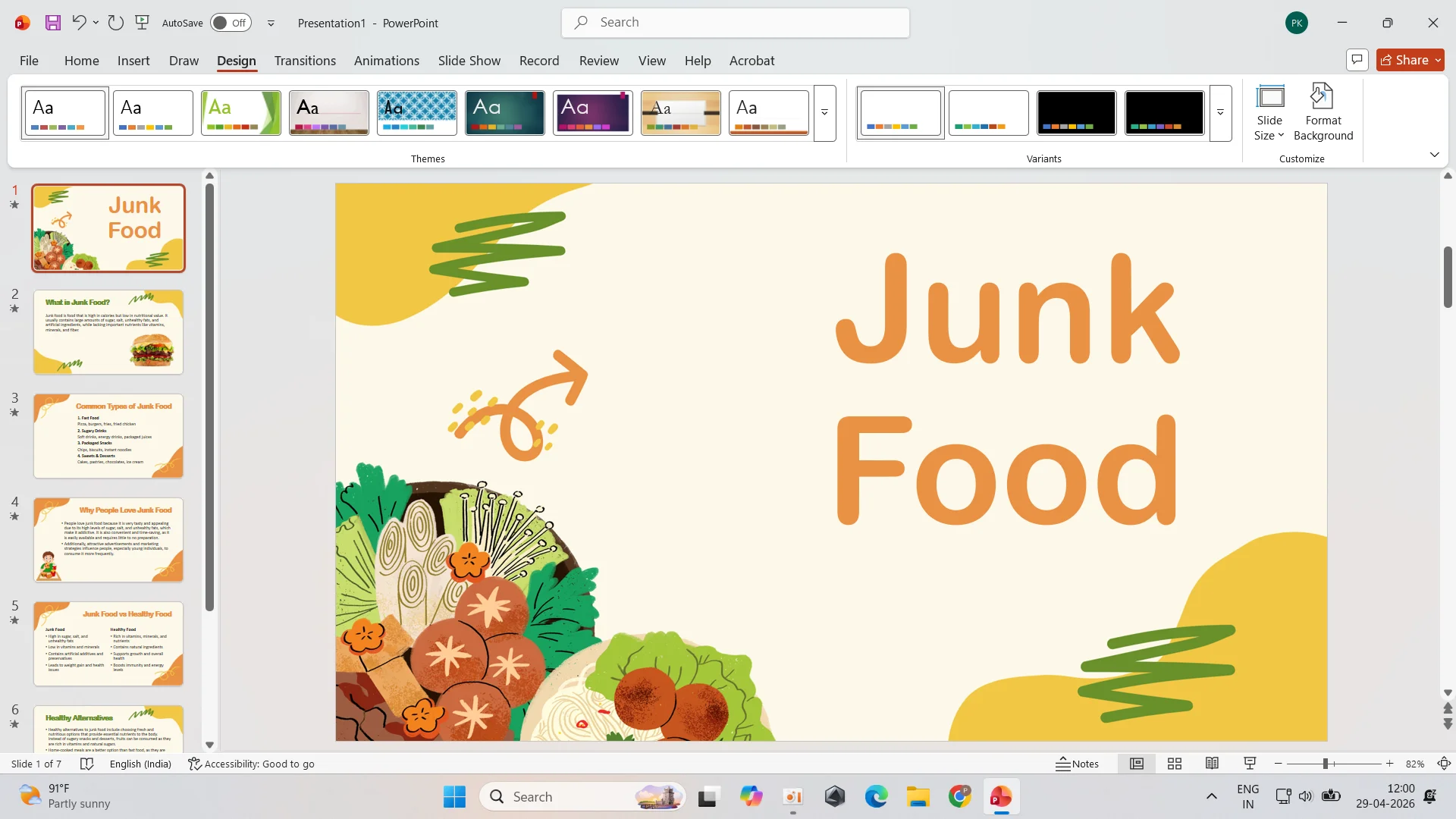 Junk Food PowerPoint Presentation product image (1)