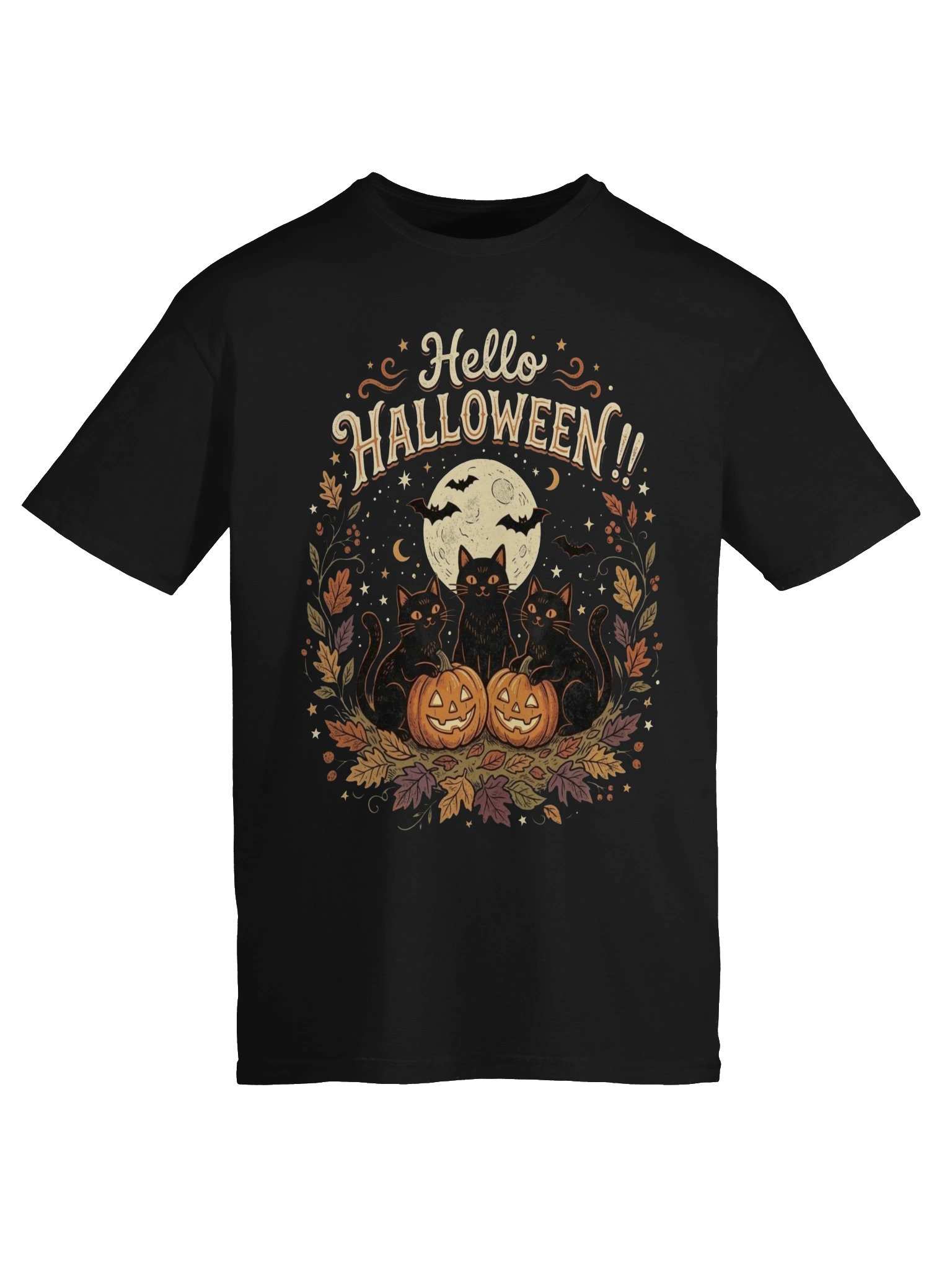 Black Cats & Pumpkins Halloween T-Shirt product image (25)