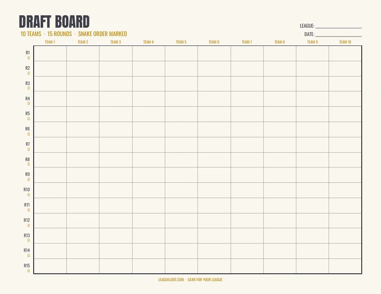 Fantasy Football Draft Board Kit product image (2)