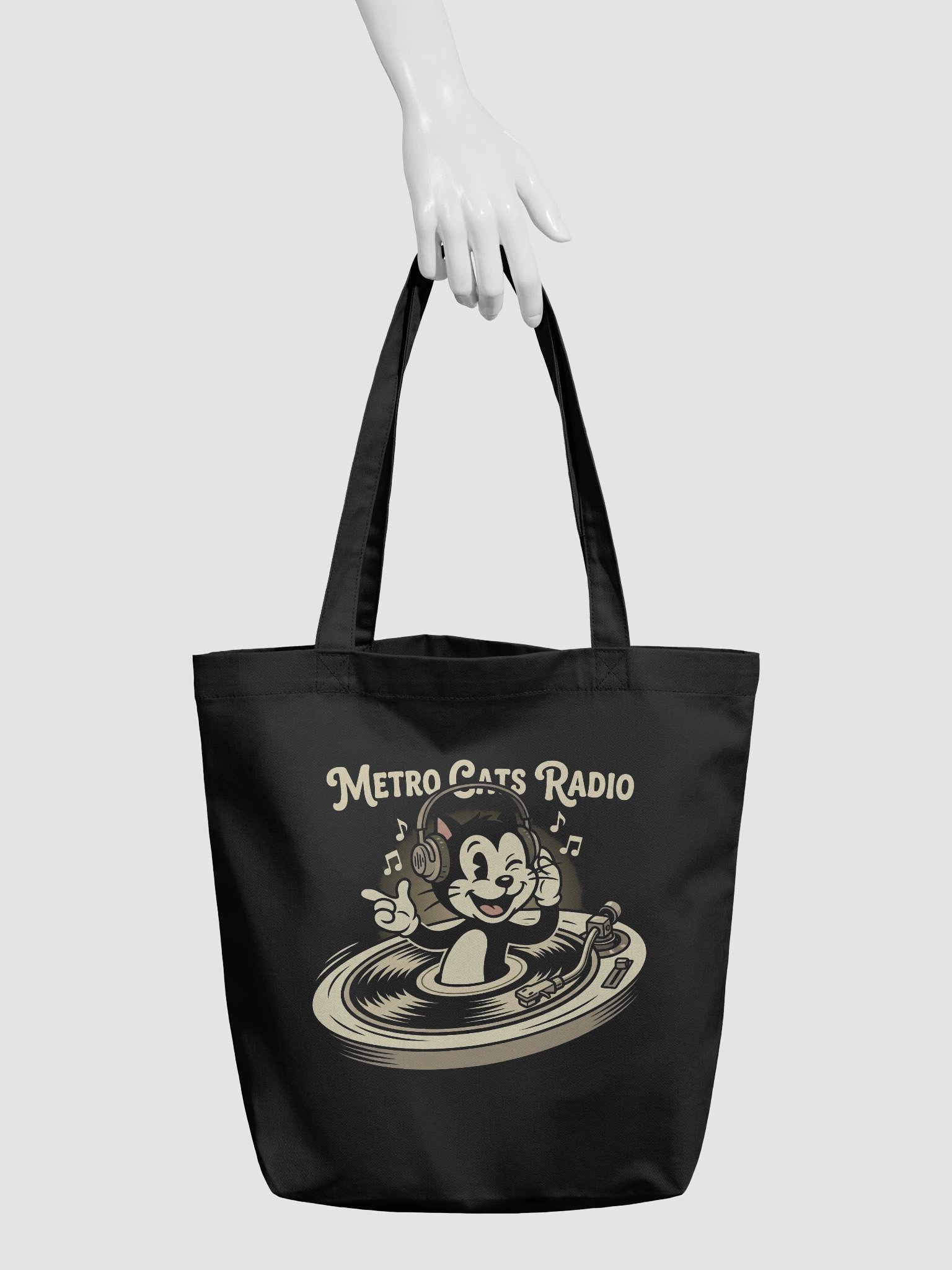 Metro Cats Radio Vertical Eco Tote: Purr-fect Music Style product image (3)