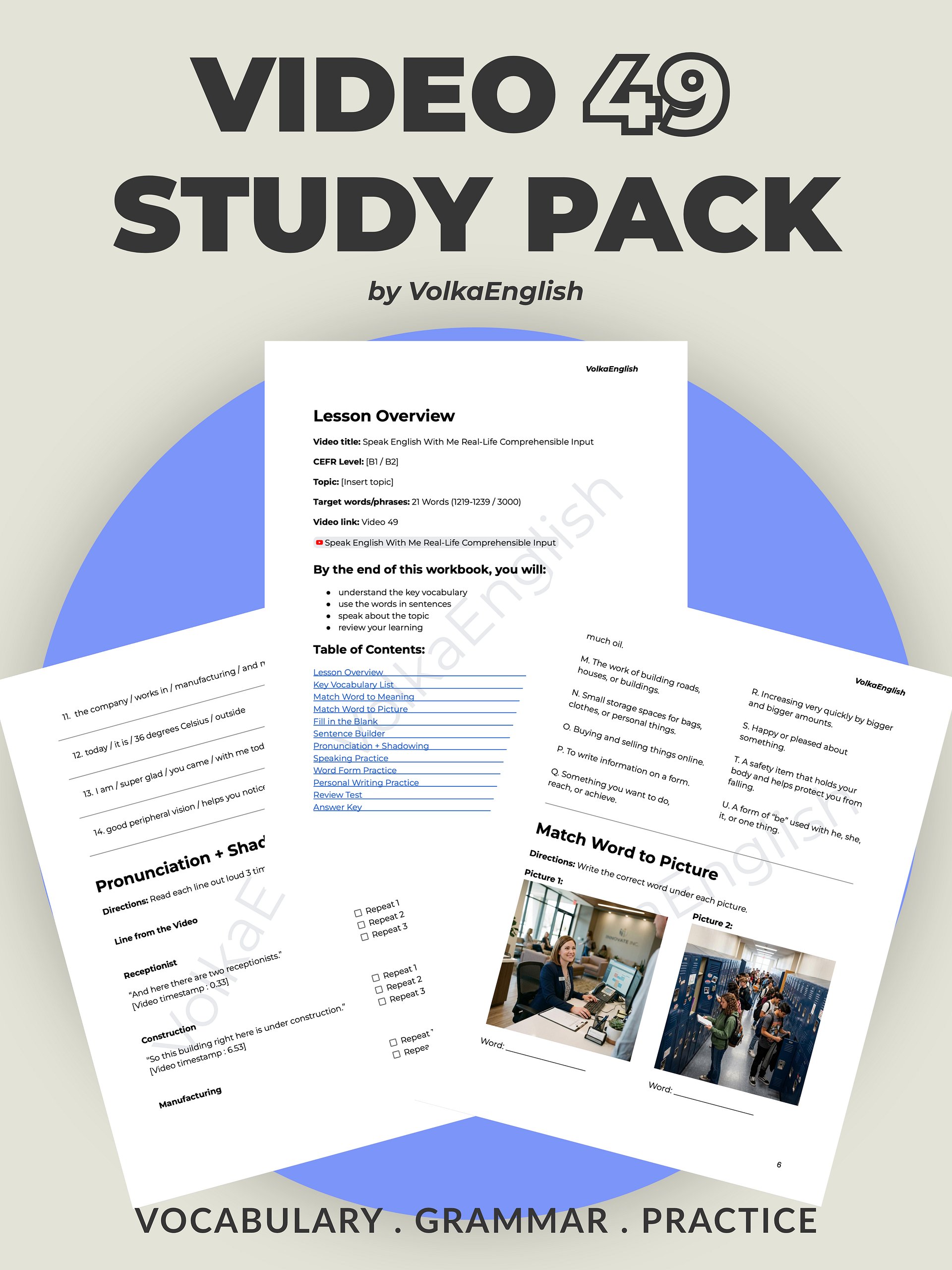 Speak English With Me Real-Life Comprehensible Input - Video 49 Study Pack product image (1)
