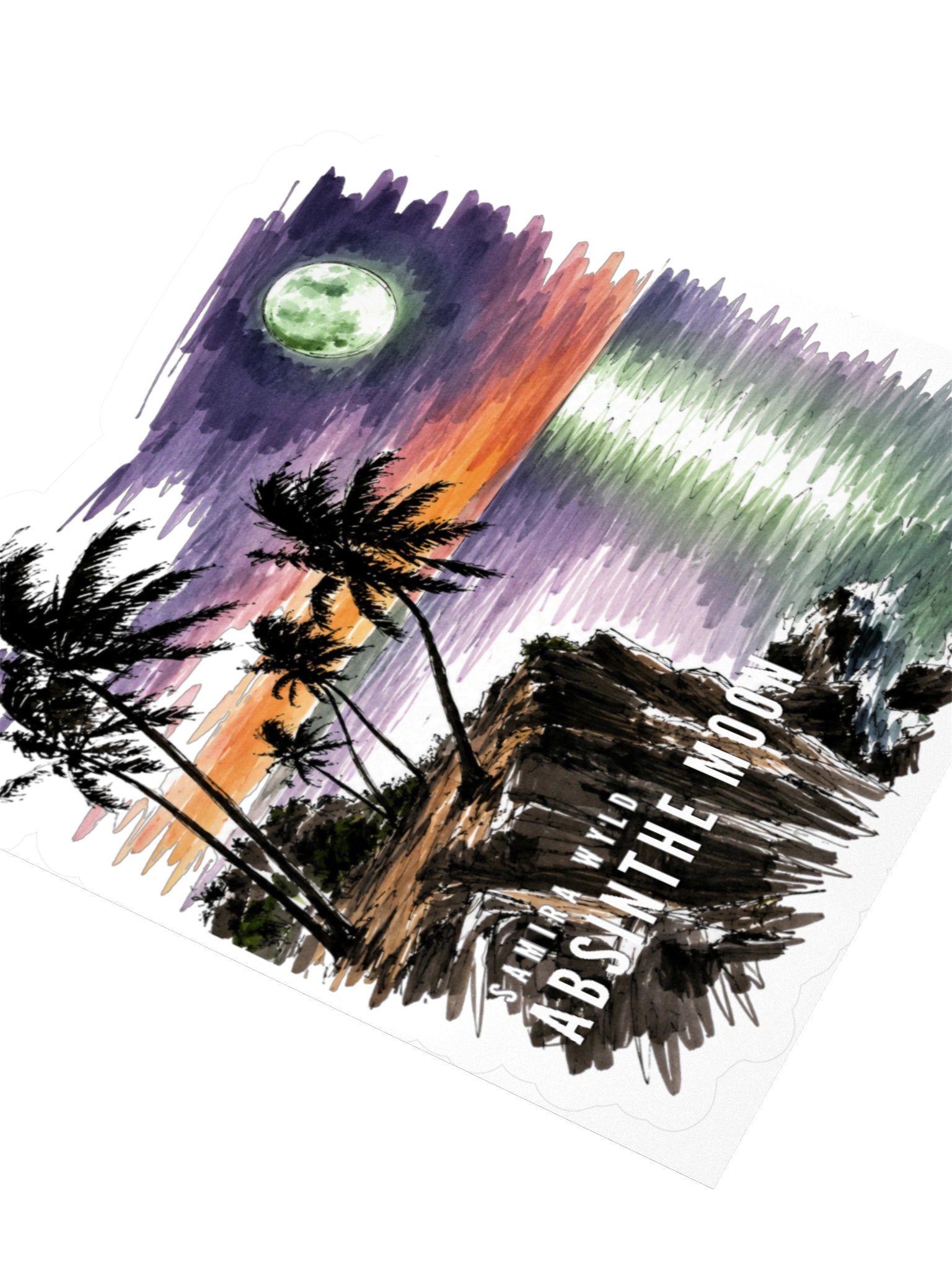 Absinthe Moon Sketch Edition Kiss Cut Stickers product image (7)
