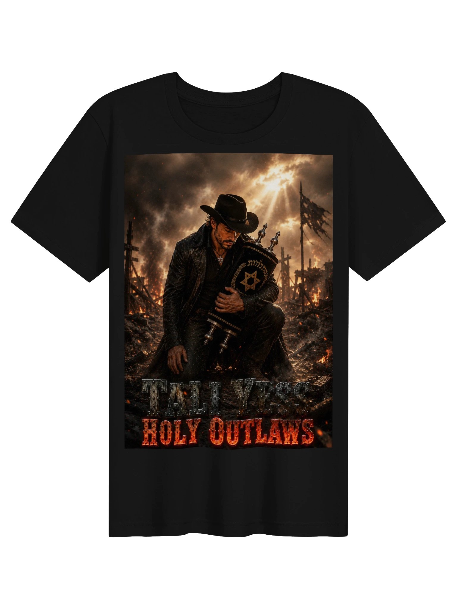 Tali Yess Holy Outlaws — Pose 6 Black T-Shirt product image (1)