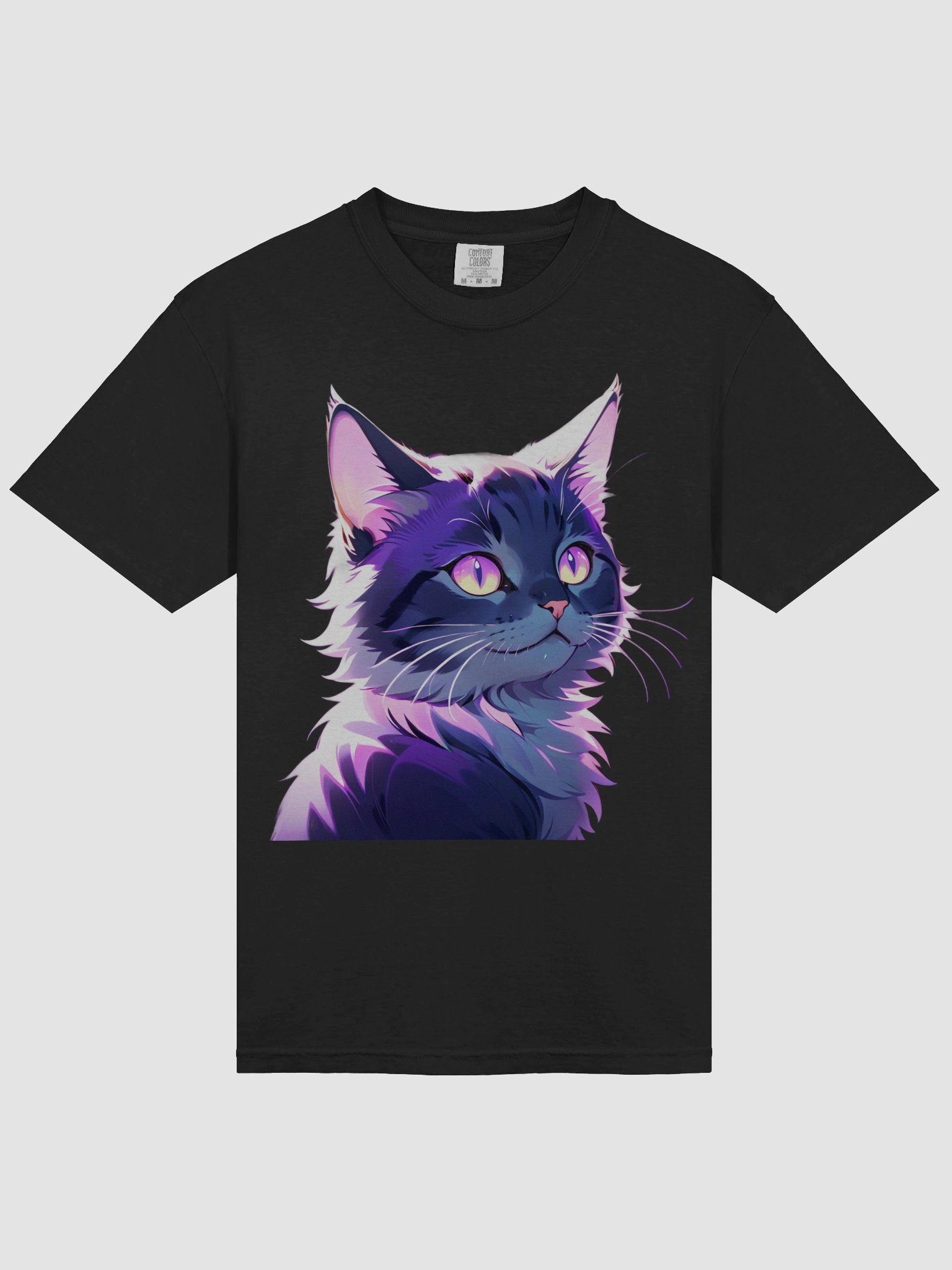 Glowing Purple Cat / Neon Feline Vision T-Shirt product image (3)