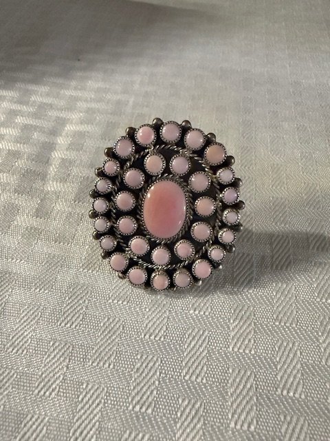 Artisan Pink Conch Shell "Desert Blossom" Cluster Ring product image (1)