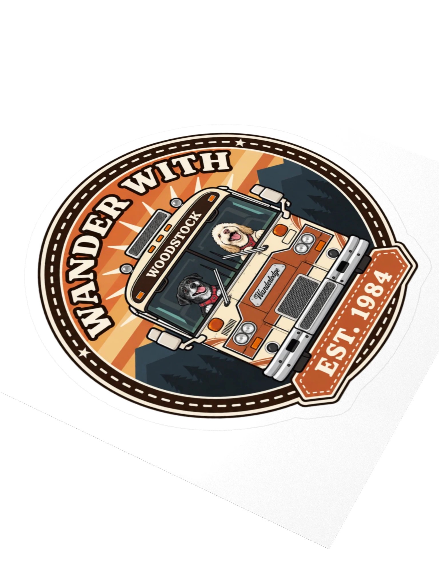 Woodstock Vintage Travel Patch Sticker — Ember & Rain product image (3)