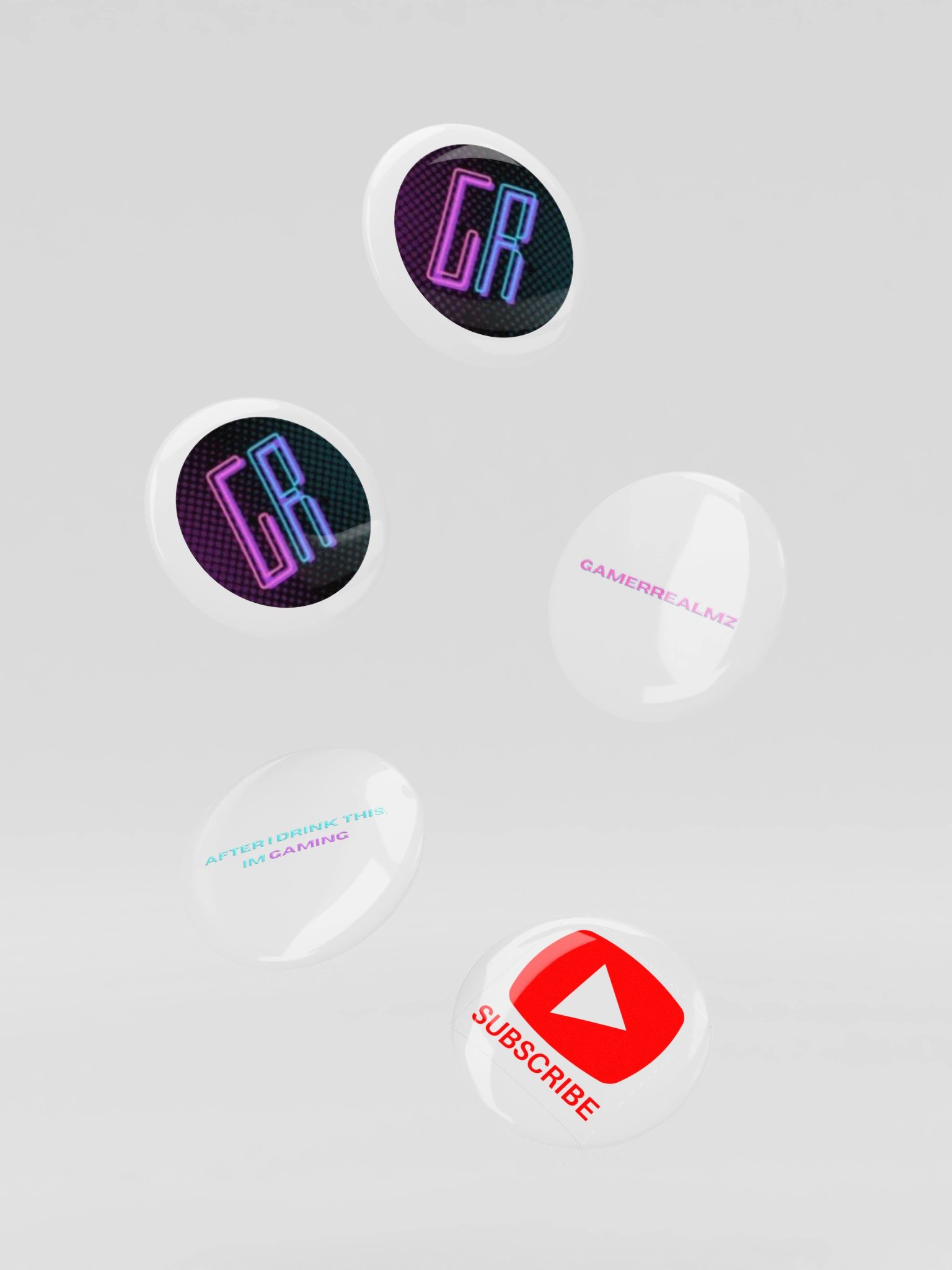 GamerRealmz Pin Buttons (Set of 5) product image (3)