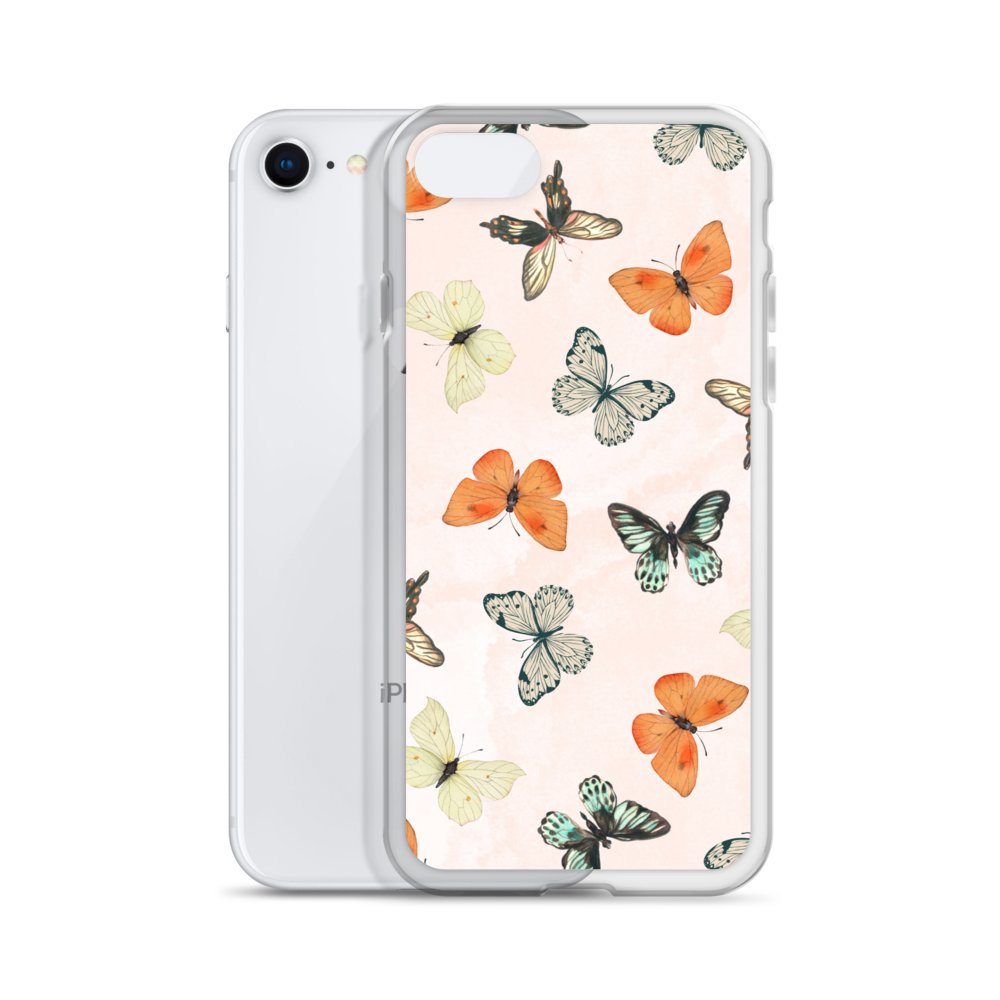 Peach Butterfly Scatter Clear iPhone® Case product image (55)