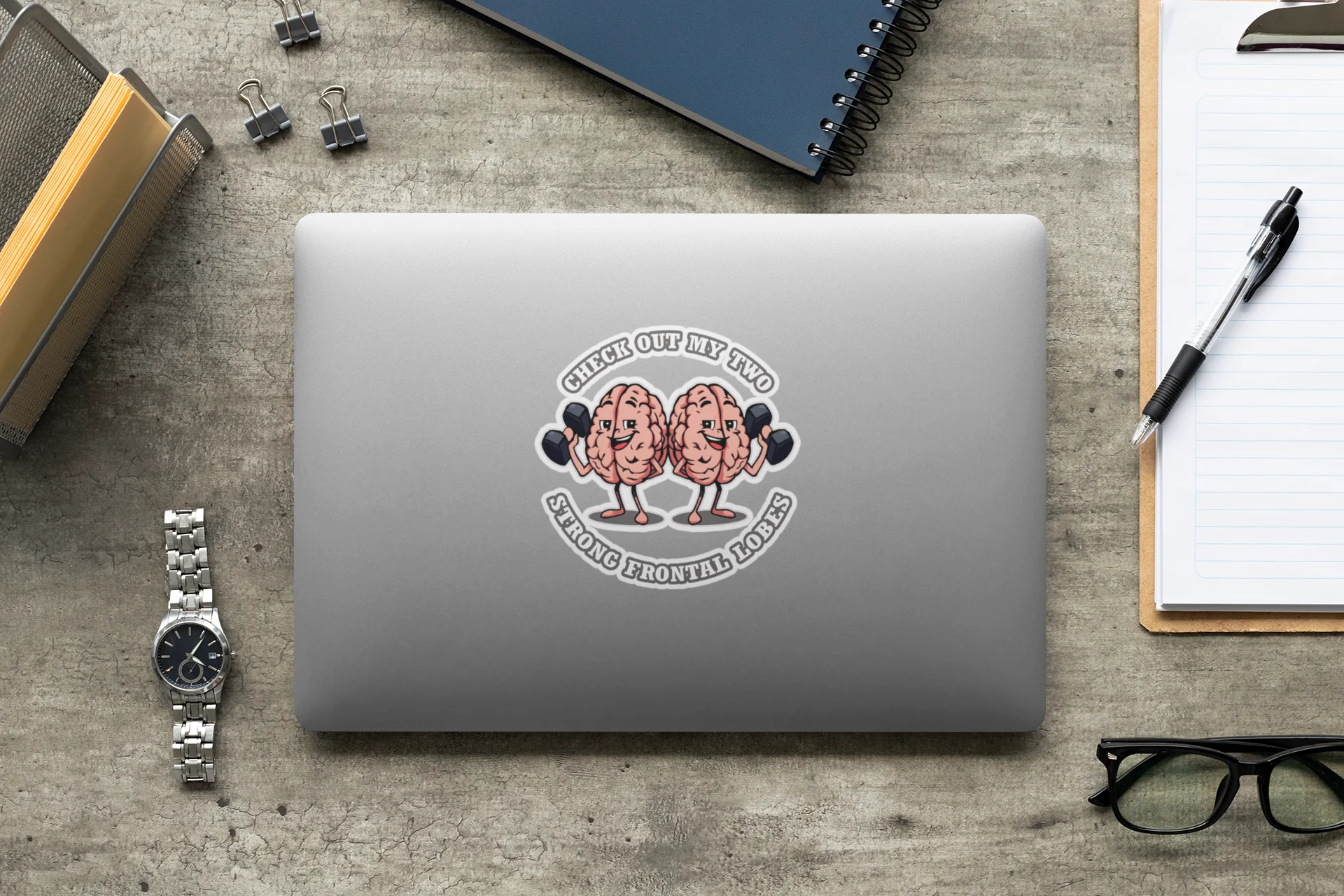 Two Strong Frontal Lobes Sticker - Funny Vinyl Decal product image (2)