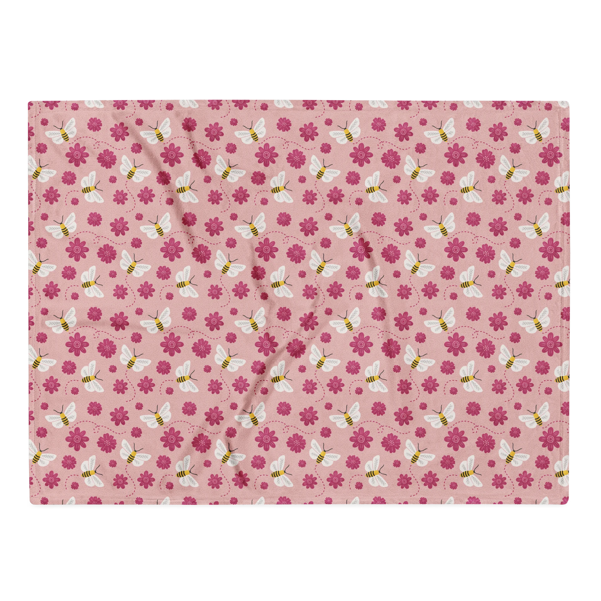 Little Pink Bees Throw Blanket product image (1)