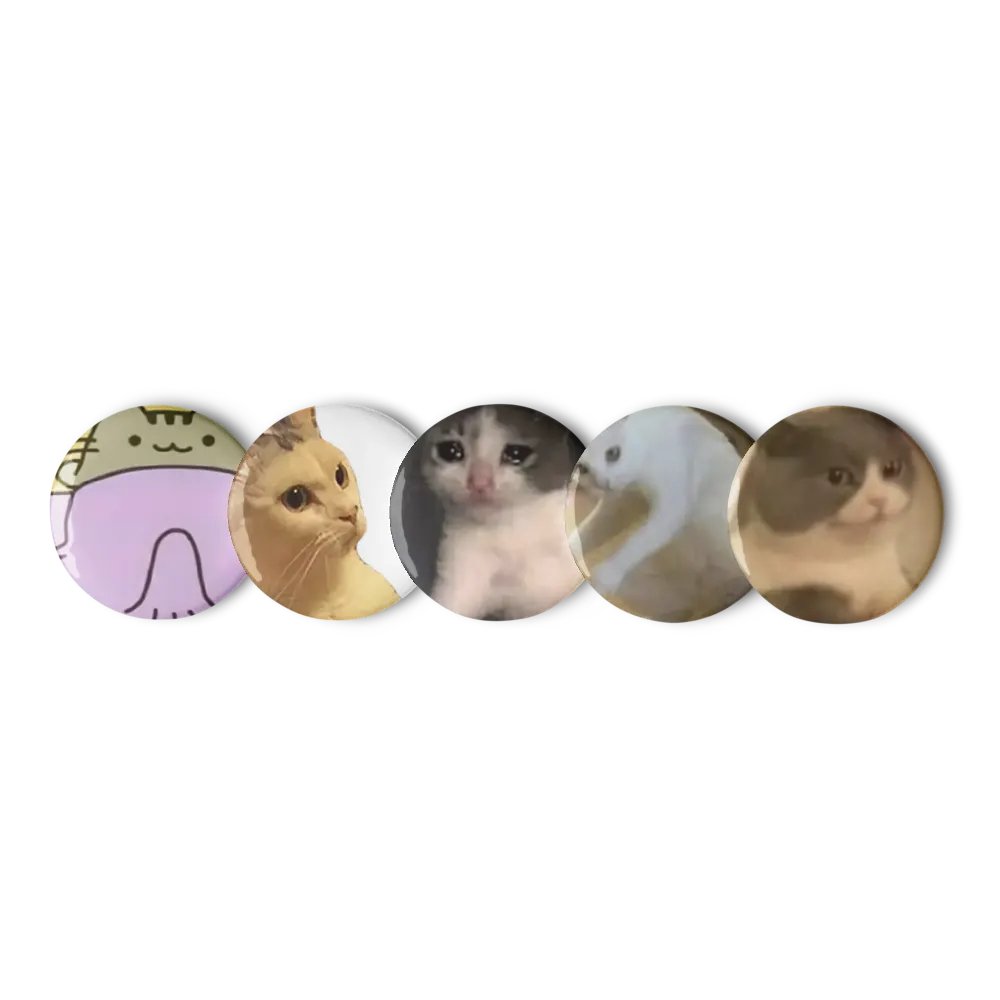 Set of Pin Buttons: Meme Cats 9 product image (1)