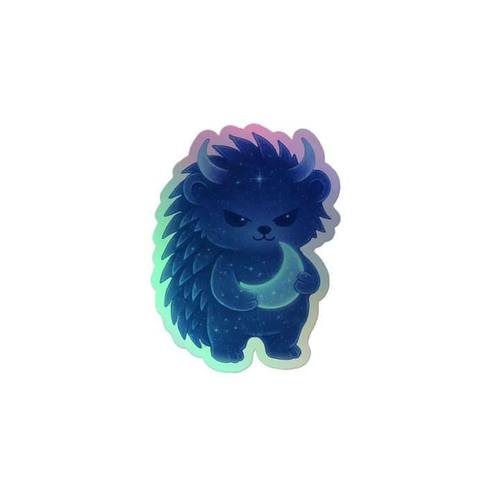 Zodiac hedgie Taurus holographic sticker product image (2)