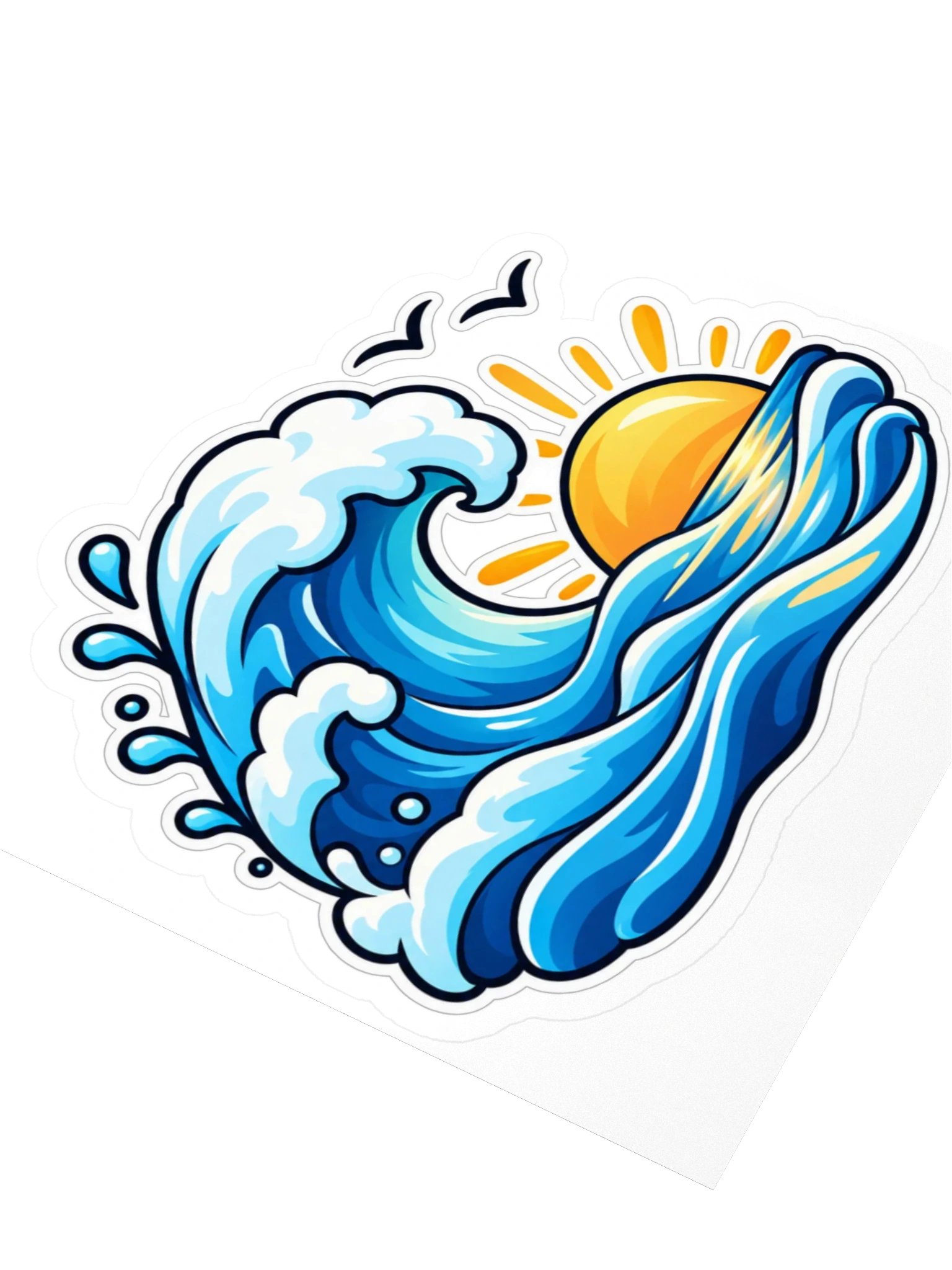 Ocean Wave Water Bottle Sticker | Beach Sunrise Vinyl Decal product image (3)