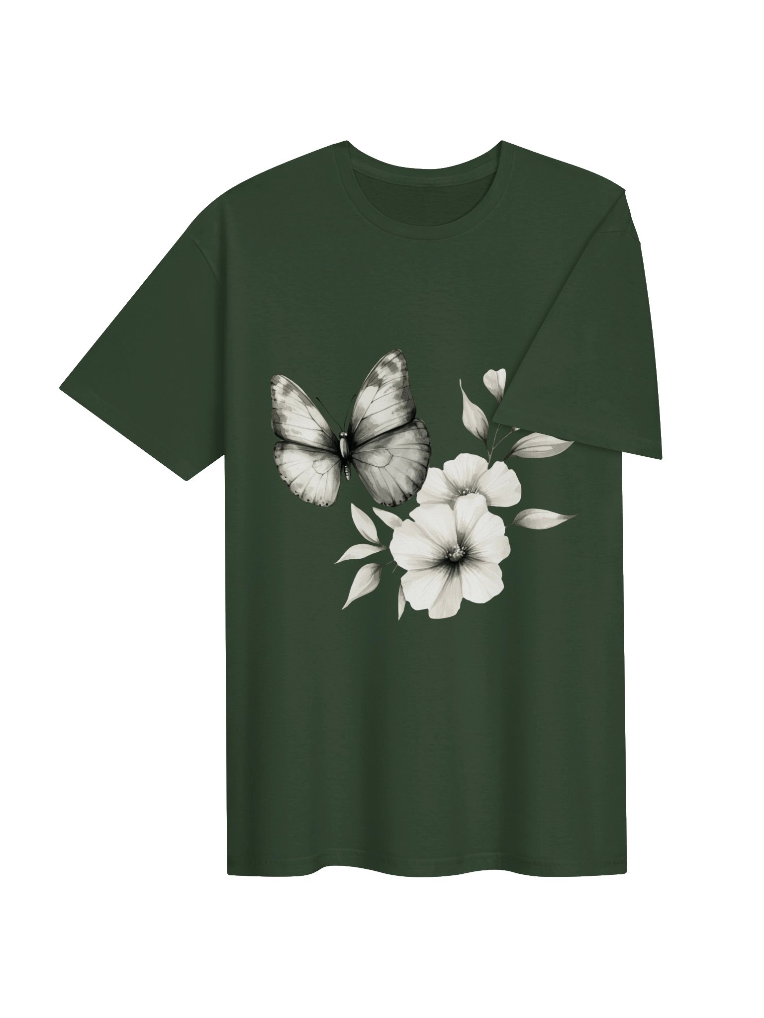 Butterfly & Floral T-Shirt | Vintage Botanical Graphic Tee for Nature Lovers product image (19)