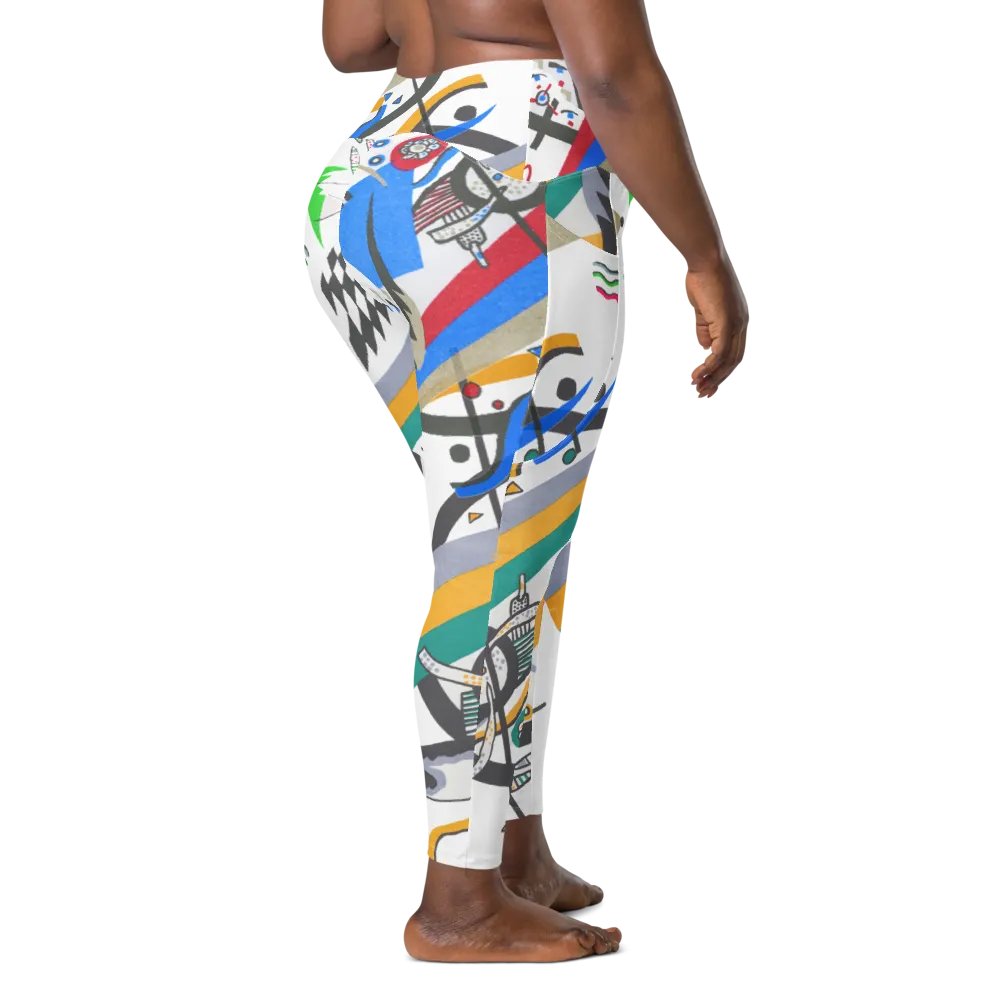 Abstract Lithographic Pattern Design Leggings with pockets - V4 product image (3)