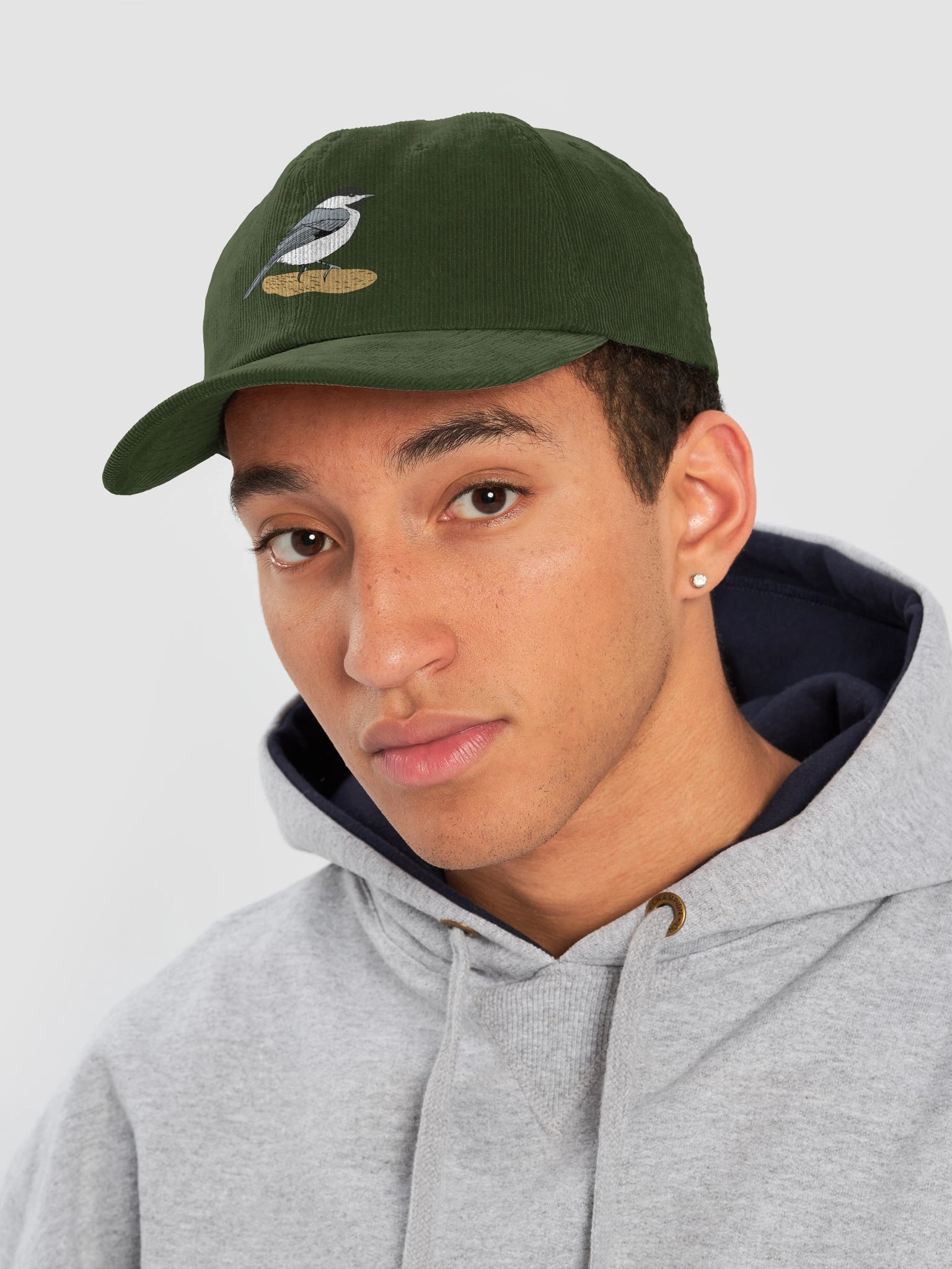 Chickadee DTF Print Corduroy Hat | Bird Lover Cap product image (21)