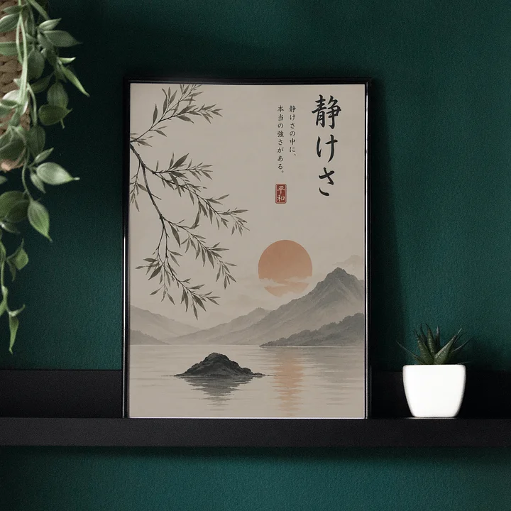 Japanese Zen Decor Wall Art - Minimalist Neutral Landscape Poster product image (2)