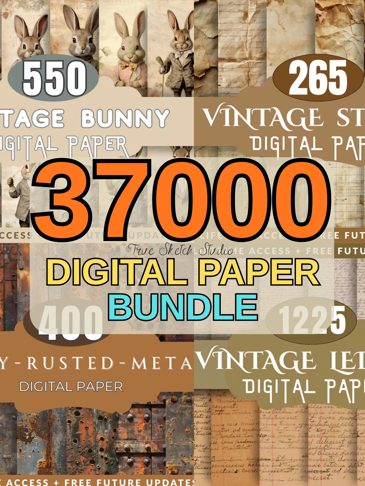 37000 Digital Paper Bundle, Seamless Scrapbook Paper Pack product image (2)