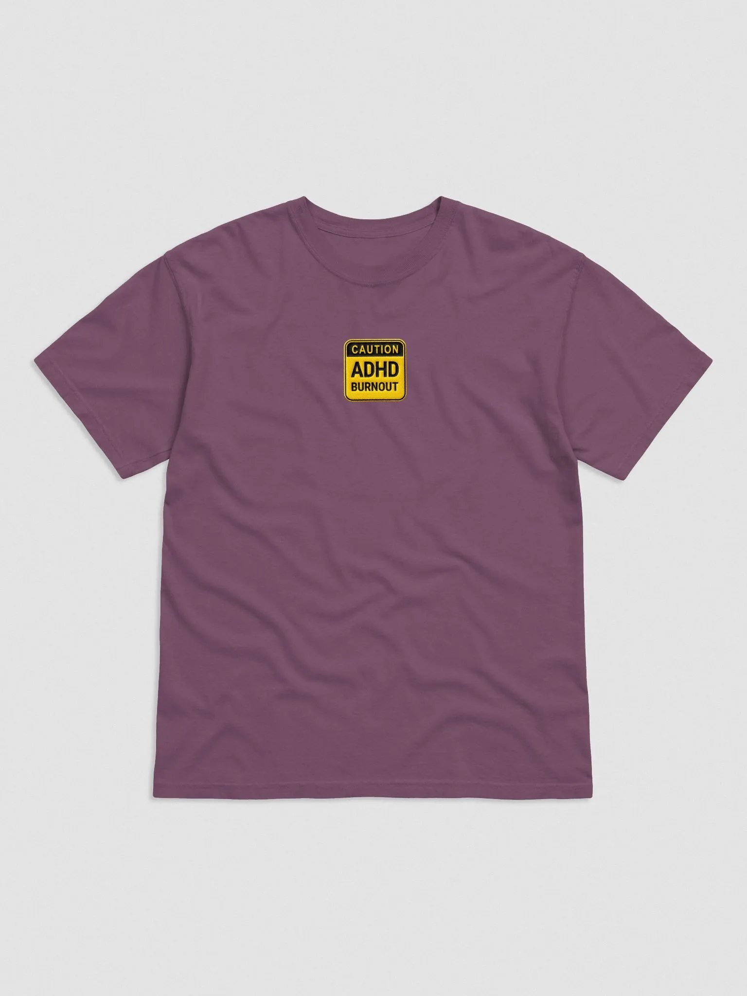 CAUTION: ADHD BURNOUT embroidered garment-dyed tee product image (5)