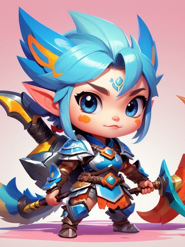 Chibi Monster Warrior Set A - Pin Button Collection product image (1)