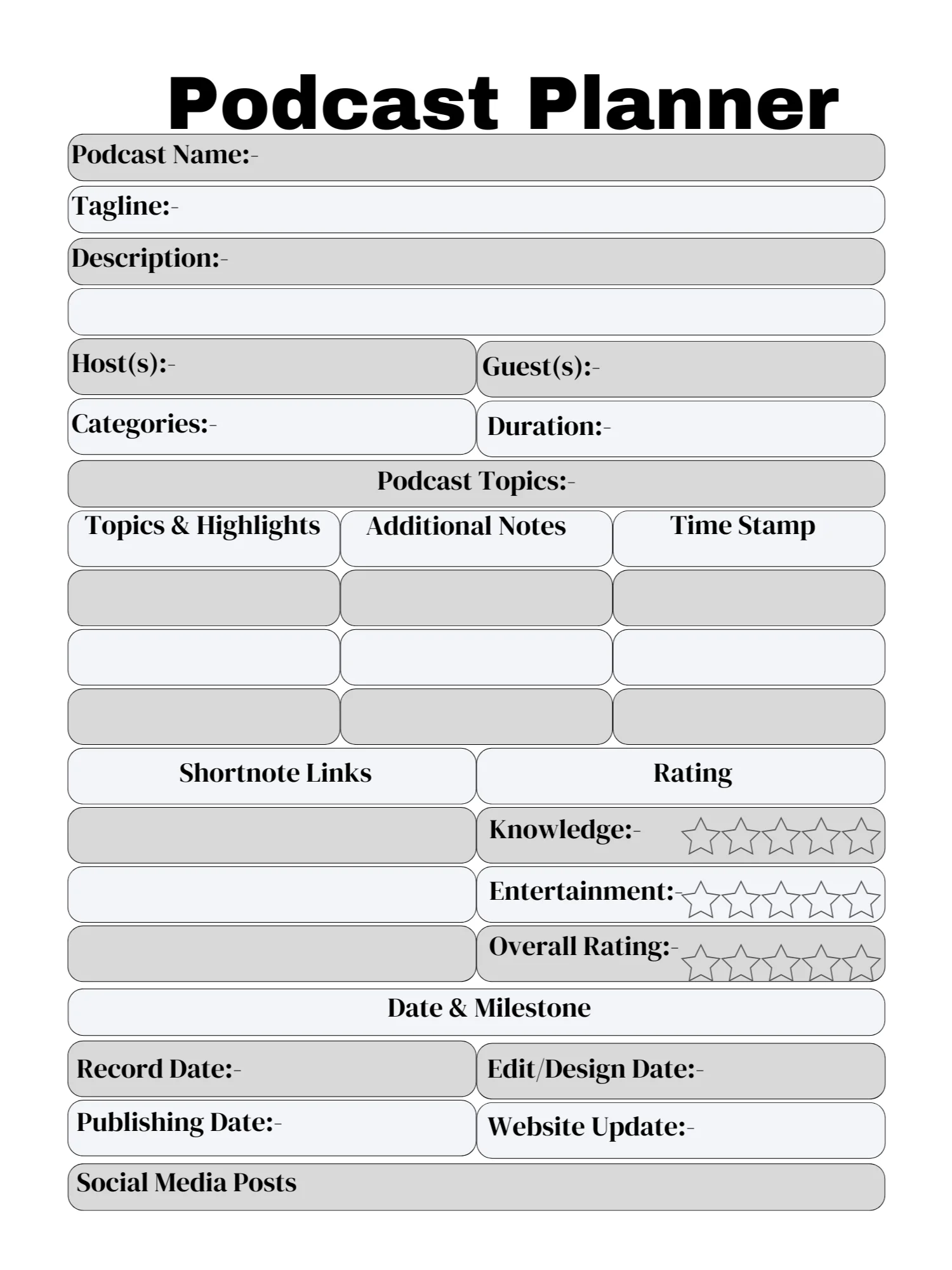 “The Ultimate Podcast Planner for Content Creators: Organize, Record, and Promote Every Episode” product image (1)