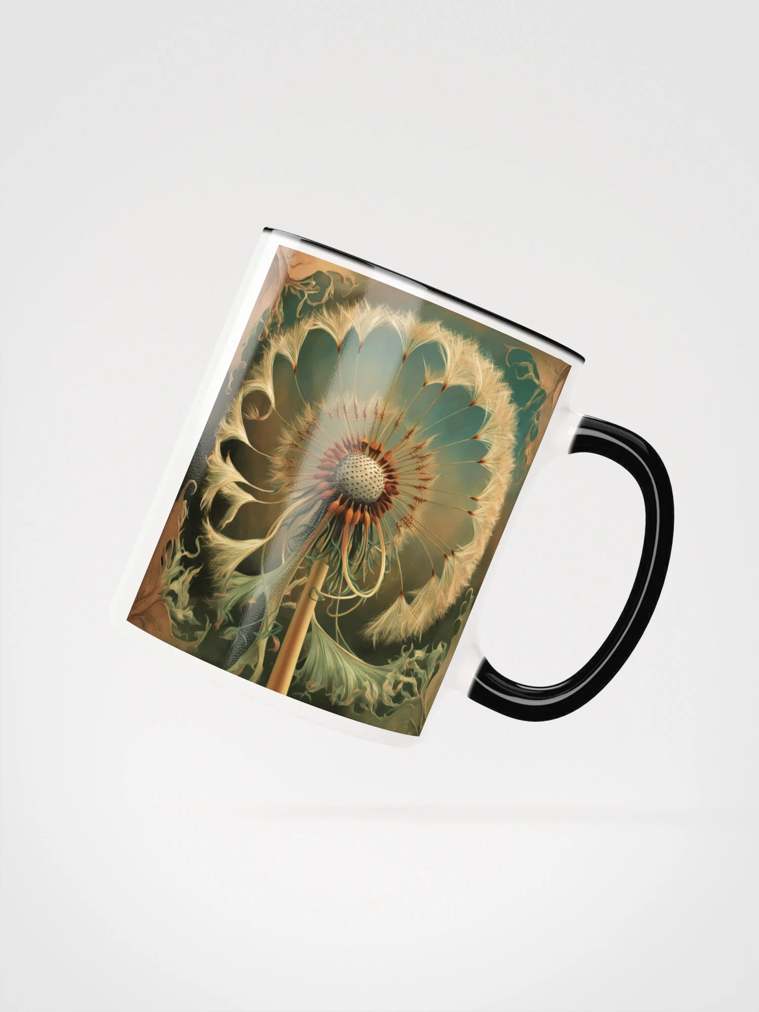 Golden Dandelion Art Nouveau Mug product image (2)