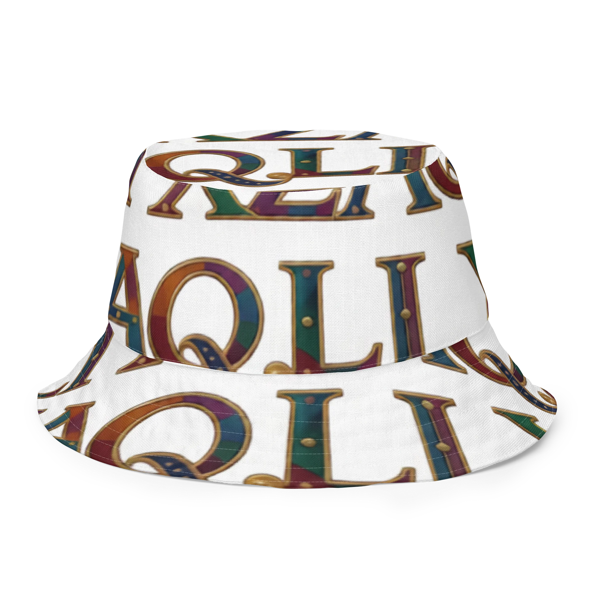 XZAQLI Monogram Bucket Hat (White) product image (1)