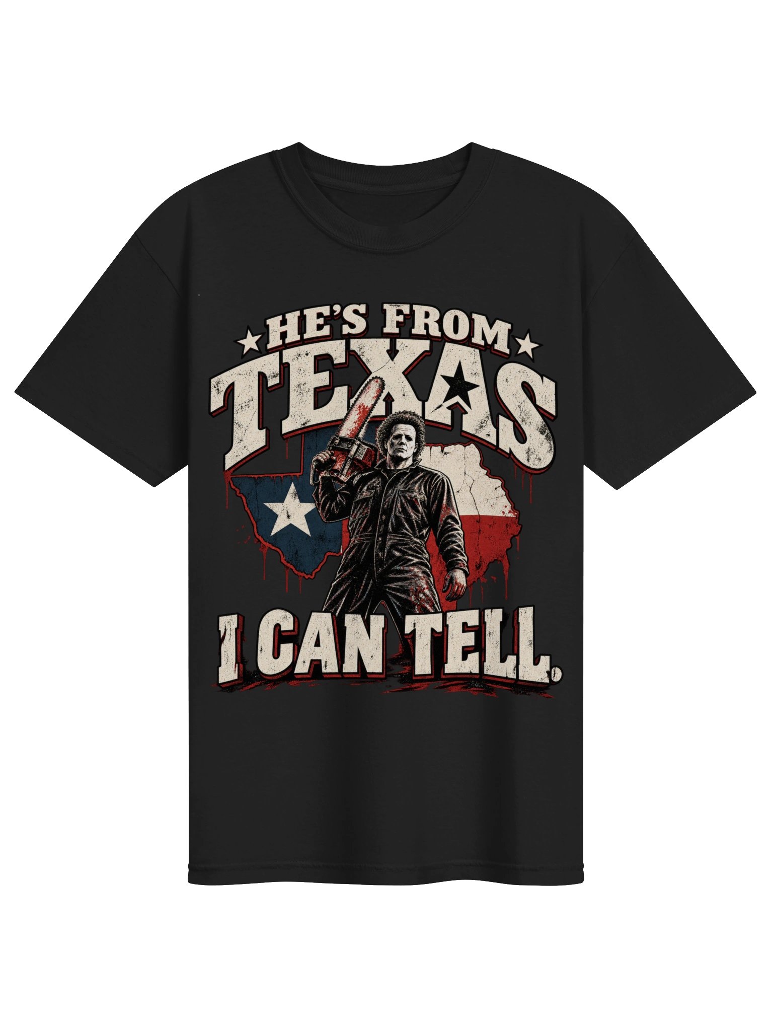 He's From Texas I Can Tell Shirt, Halloween Slasher Tee, Texas Chainsaw Graphic shirt, Spooky Season Tee Comfort Colors product image (1)