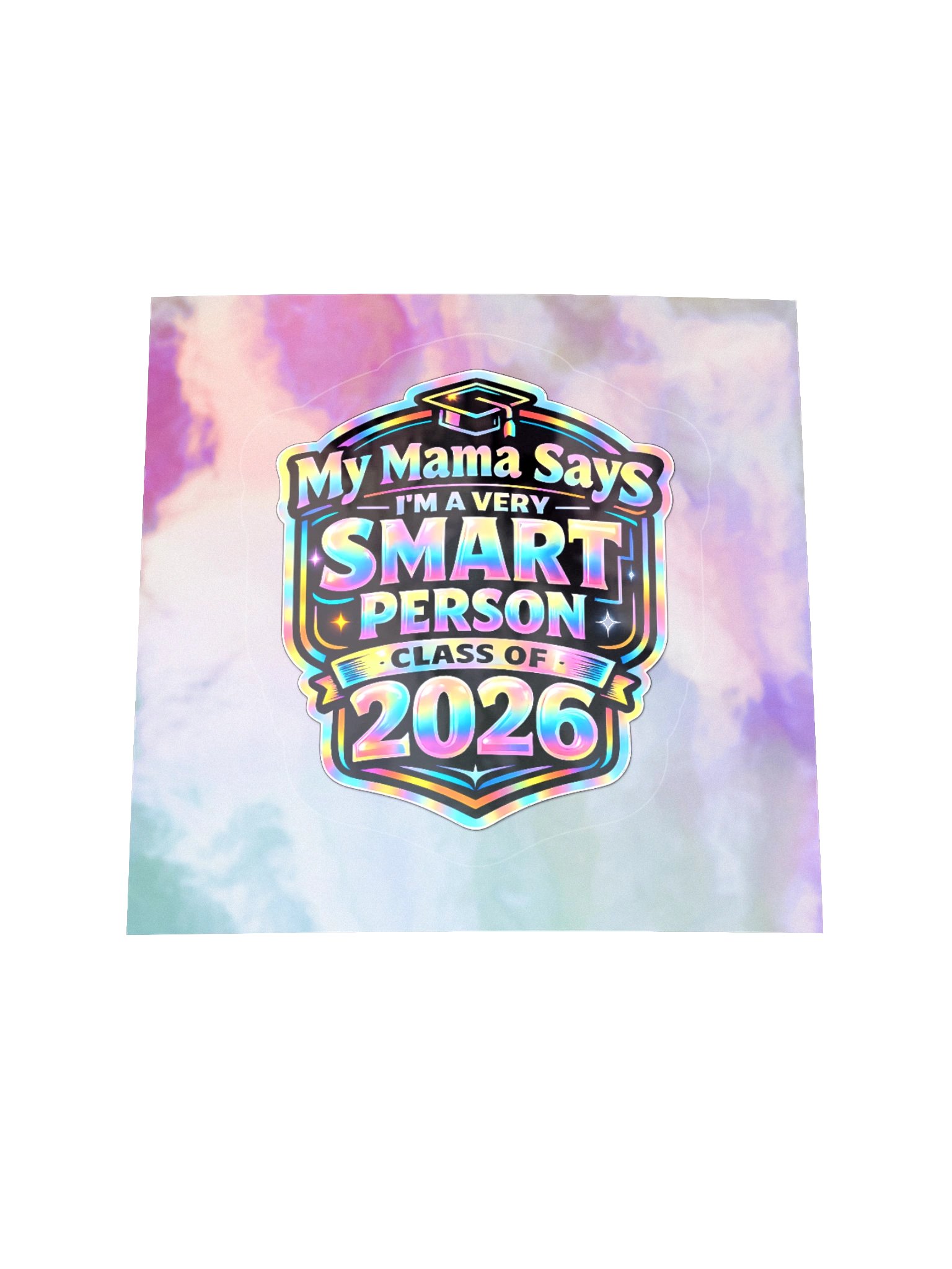 "First One in My Family to Graduate and I'm Still Broke" Holographic Sticker product image (1)