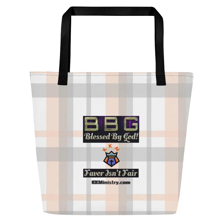 Pink Plaid Tote Bag with Pocket product image (2)
