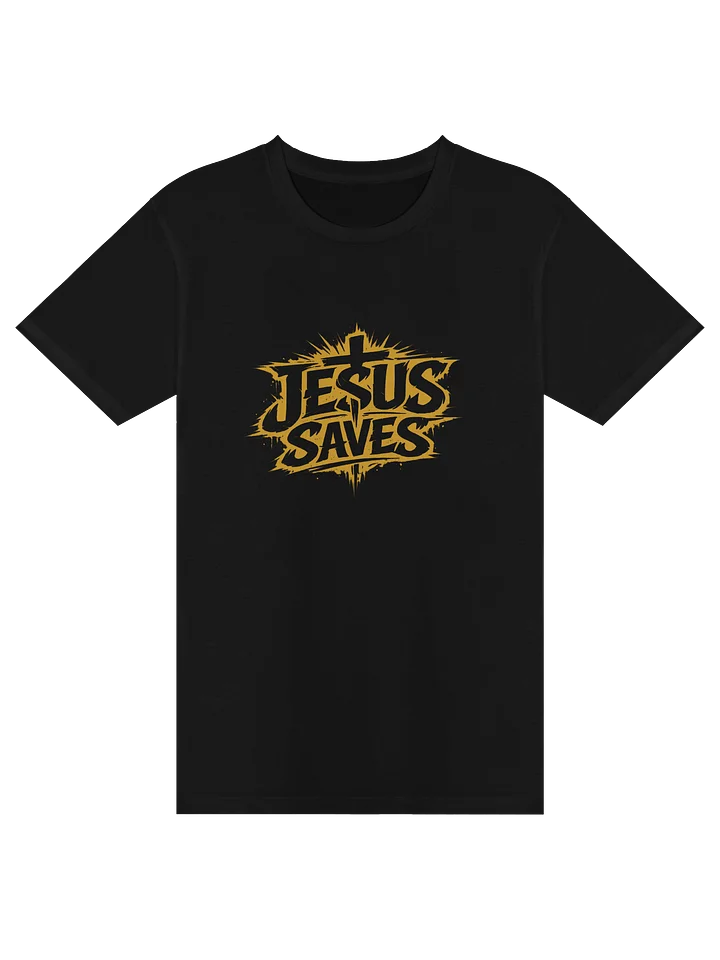 Jesus Saves T-shirt (yellow text) product image (3)