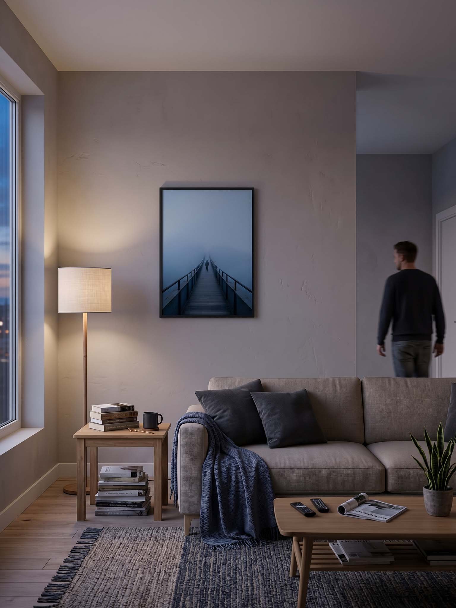 Blue Hour Crossing - Moody Minimalist Landscape Wall Art product image (49)