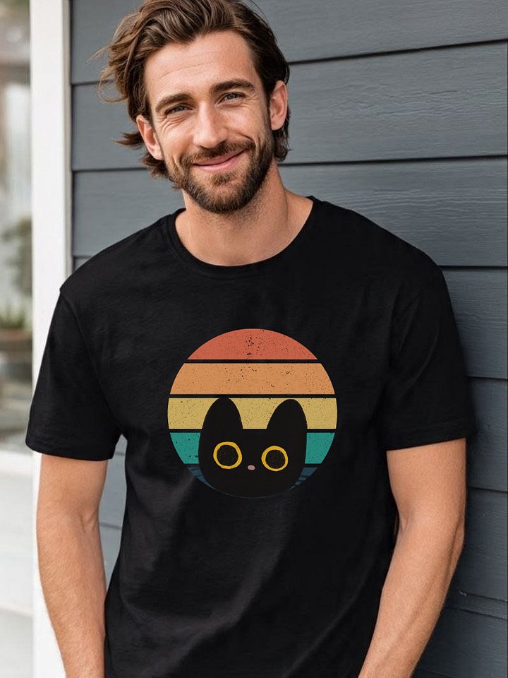 Retro Sunset Cat Tee for Cats Lovers product image (1)