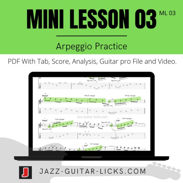 Arpeggio Practice – Jazz Guitar Mini Lesson 03 (ML 03) product image (1)