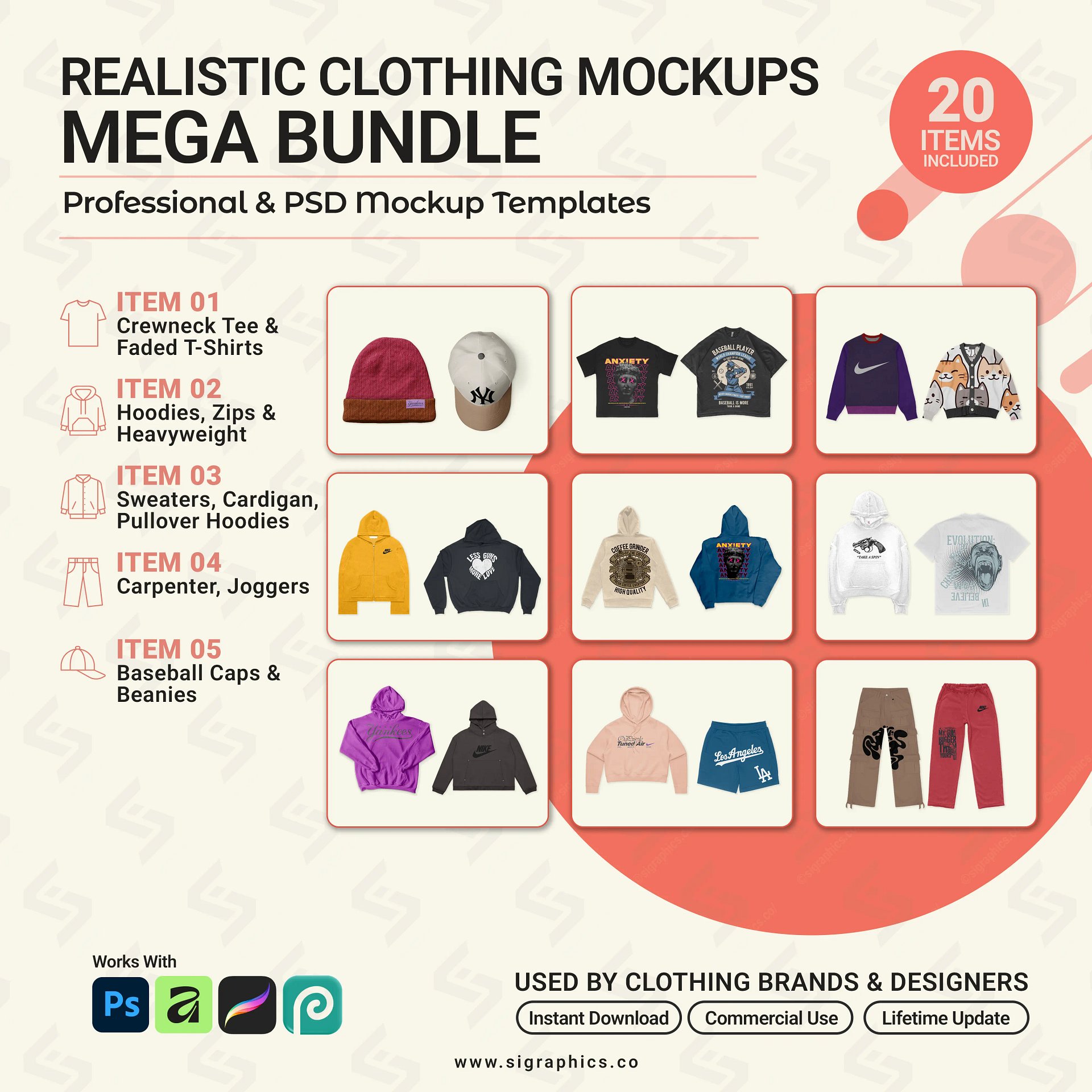 Realistic Clothing Mockups Mega Bundle product image (2)