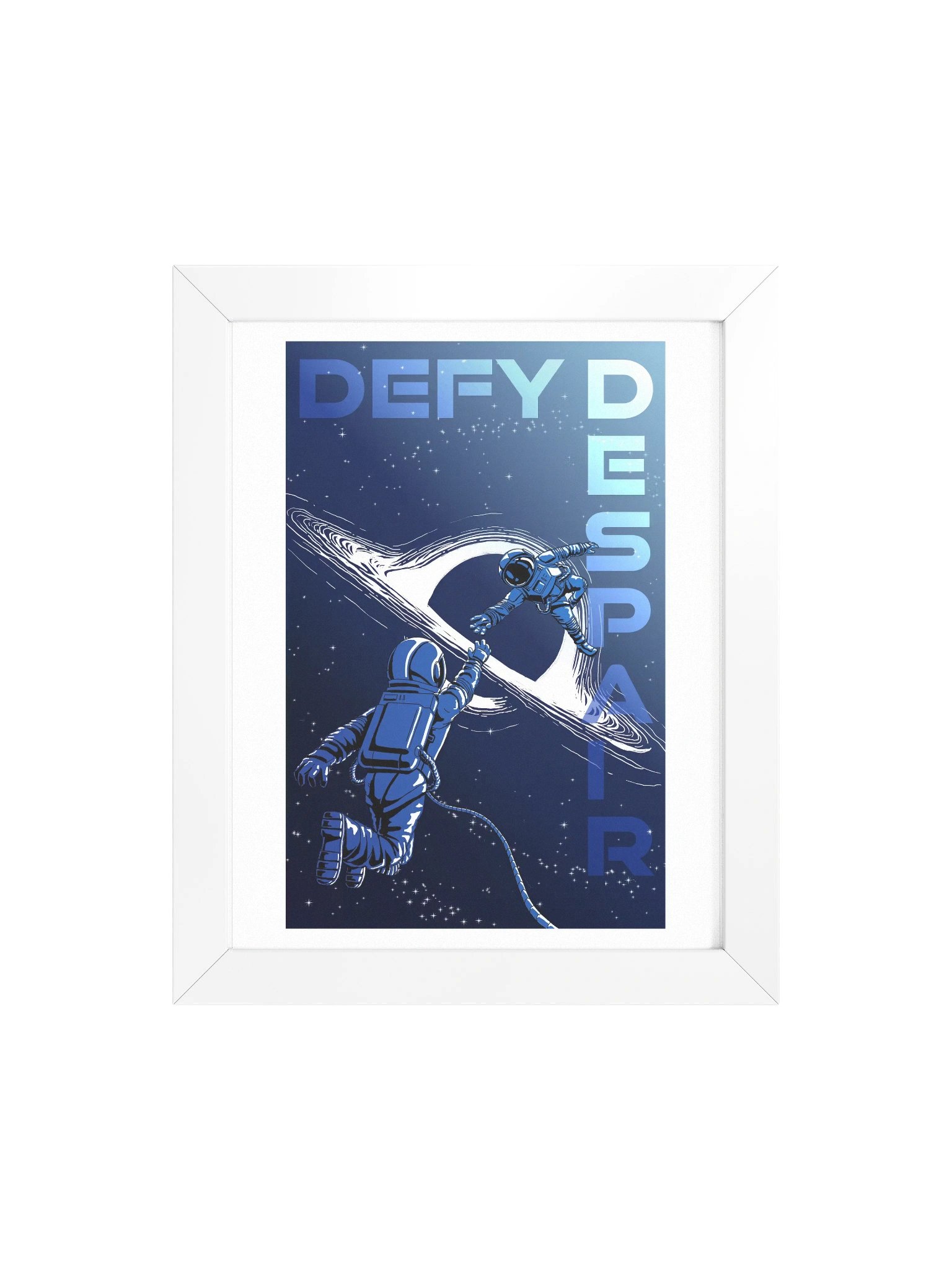 DEFY DESPAIR ASTRONAUTS framed poster (blue) product image (21)