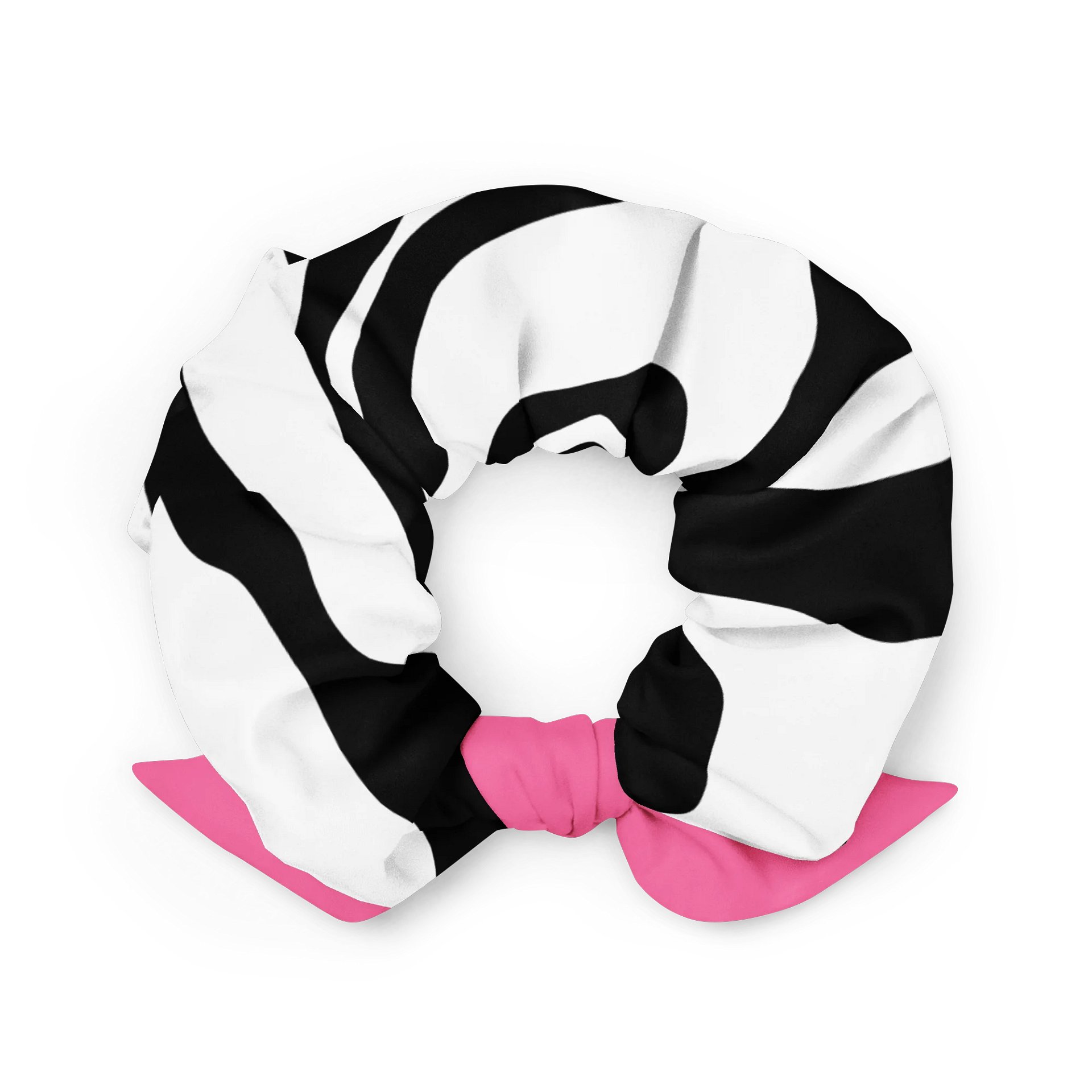 Zebra Pop Eco Scrunchie with Bow | Sustainable Hair Accessory product image (2)