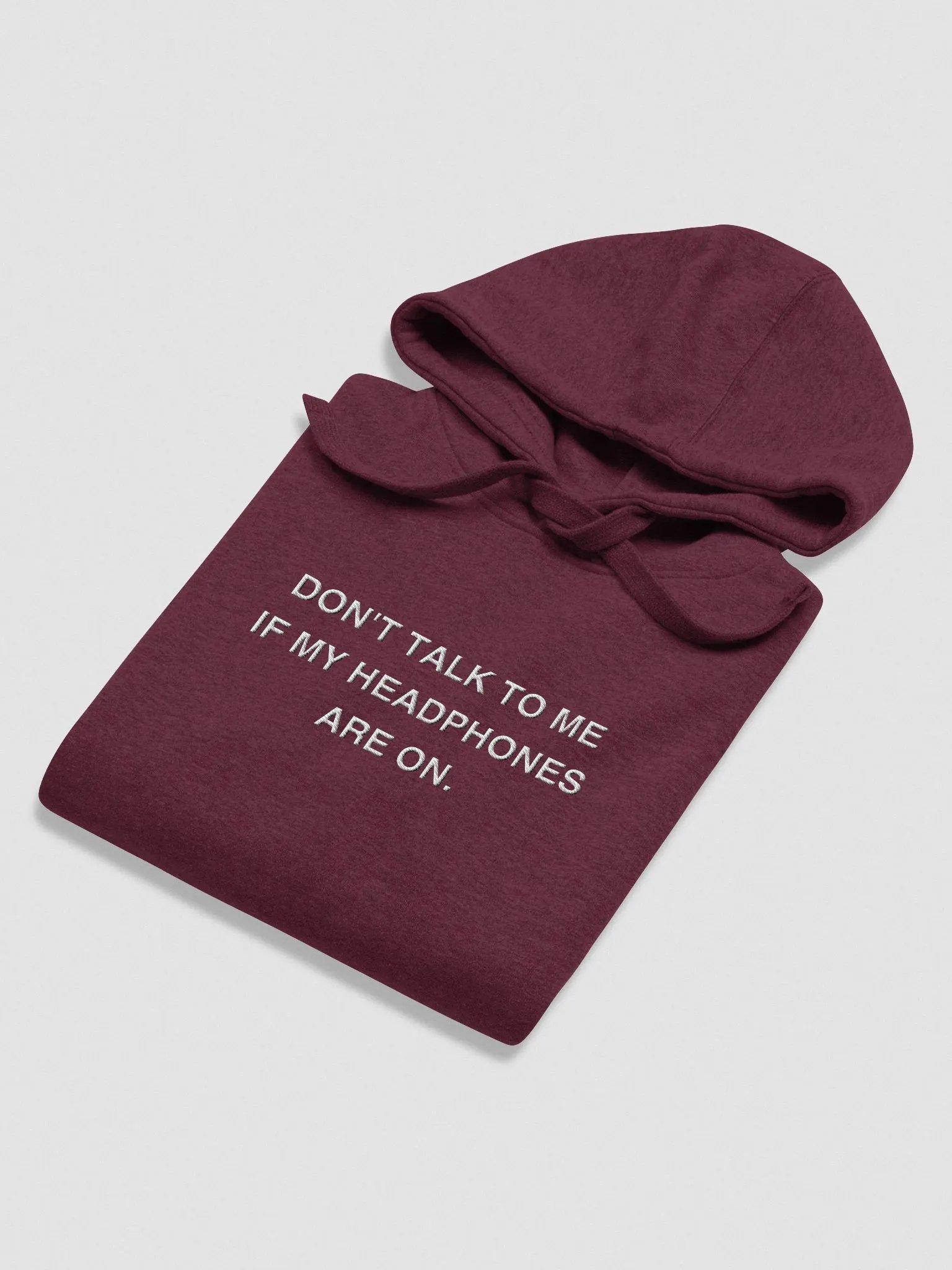 HEADPHONES ON (white design) embroidered heavyweight hoodie product image (4)
