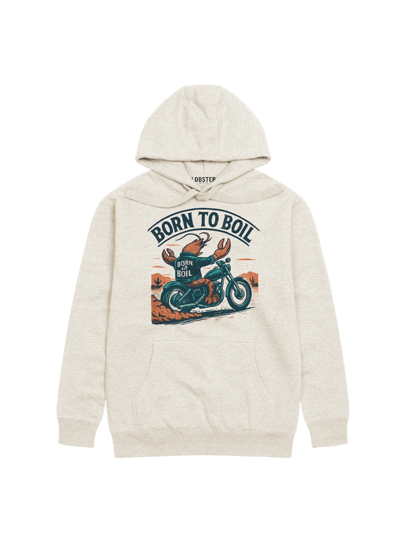 Biker Lobster Hoodie | Born to Boil Motorcycle Graphic Pullover product image (2)