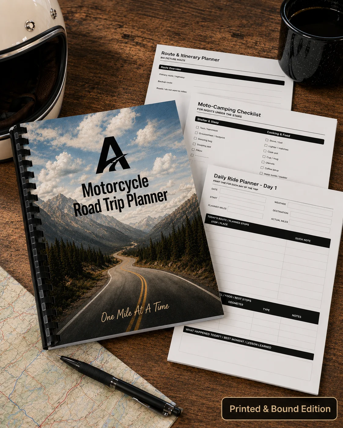 MOTORCYCLE ROAD TRIP PLANNER – PRINTED & BOUND EDITION product image (1)
