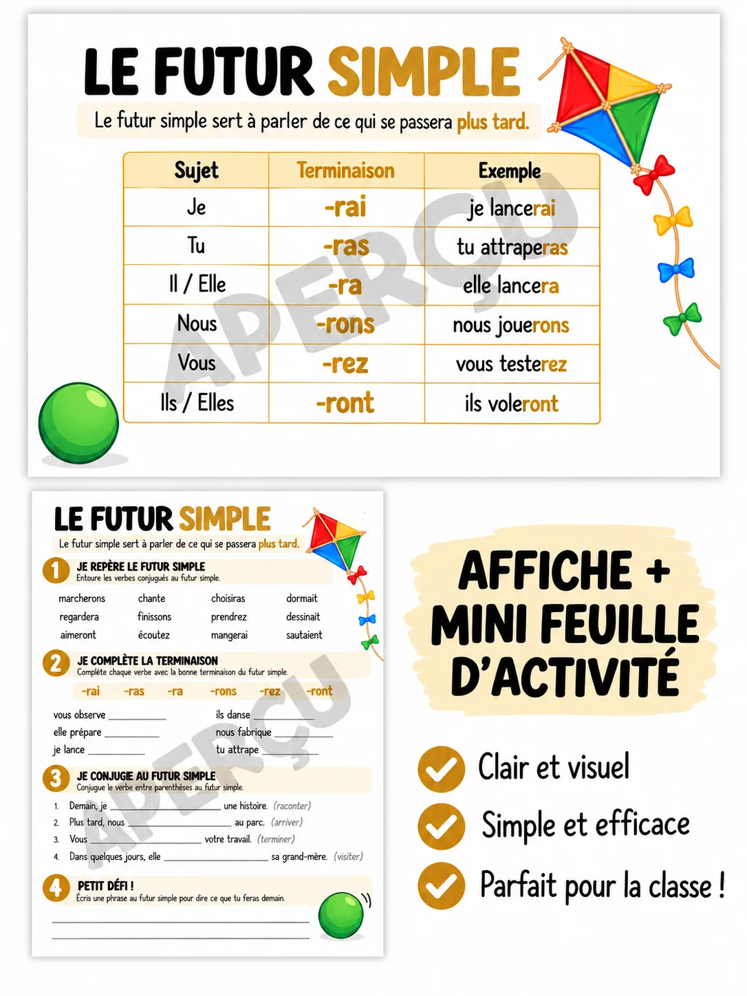 Le futur simple – Affiche + mini-feuille d’activité product image (1)