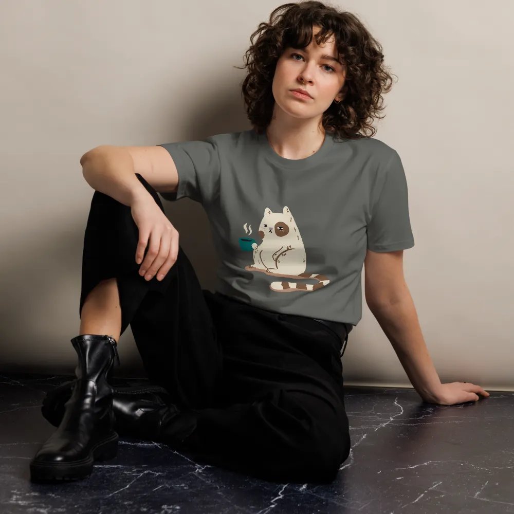 Caffeine and cats (Colour Unisex Premium T-Shirt) product image (10)